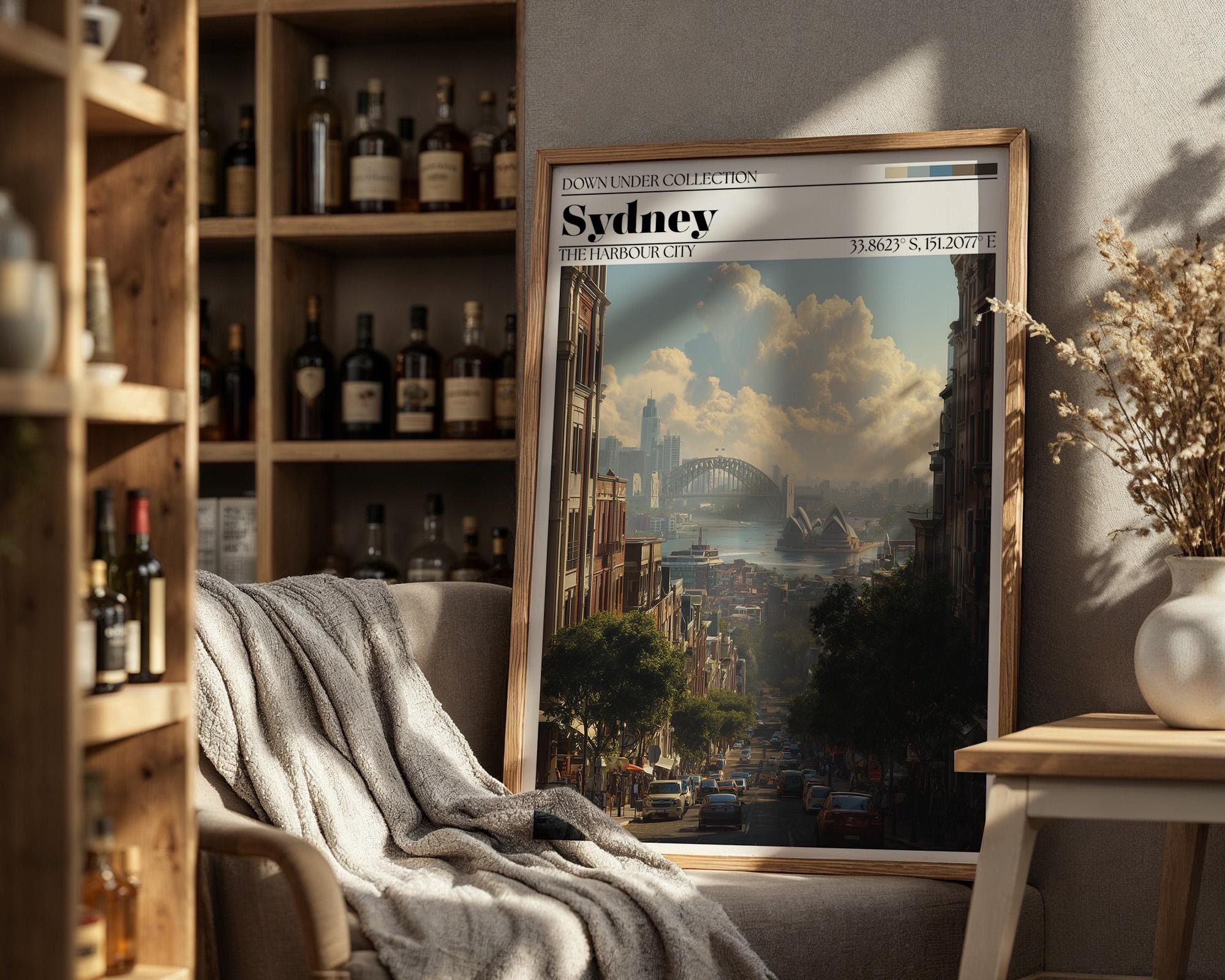 Sydney Australia Poster – Opera House & Harbour Bridge Travel Wall Art