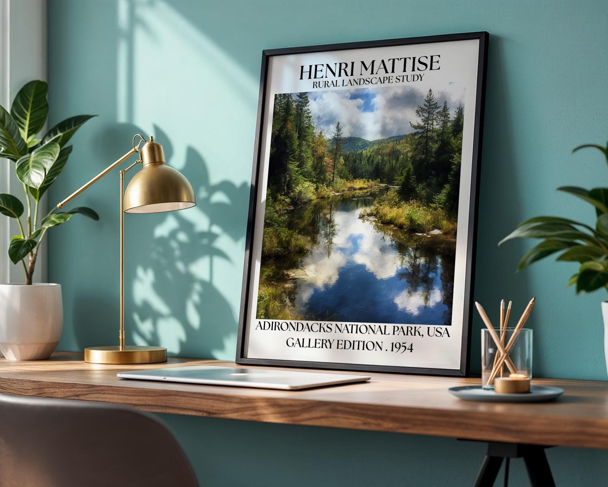 Henri Mattise Adirondack National Park Poster - New York Lake Landscape Wall Art