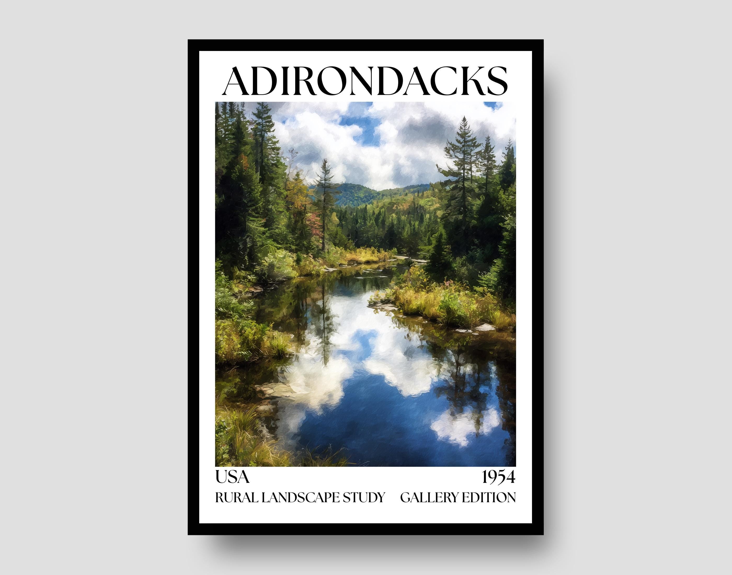 Adirondack National Park Henri Mattise Poster - New York State Travel Print
