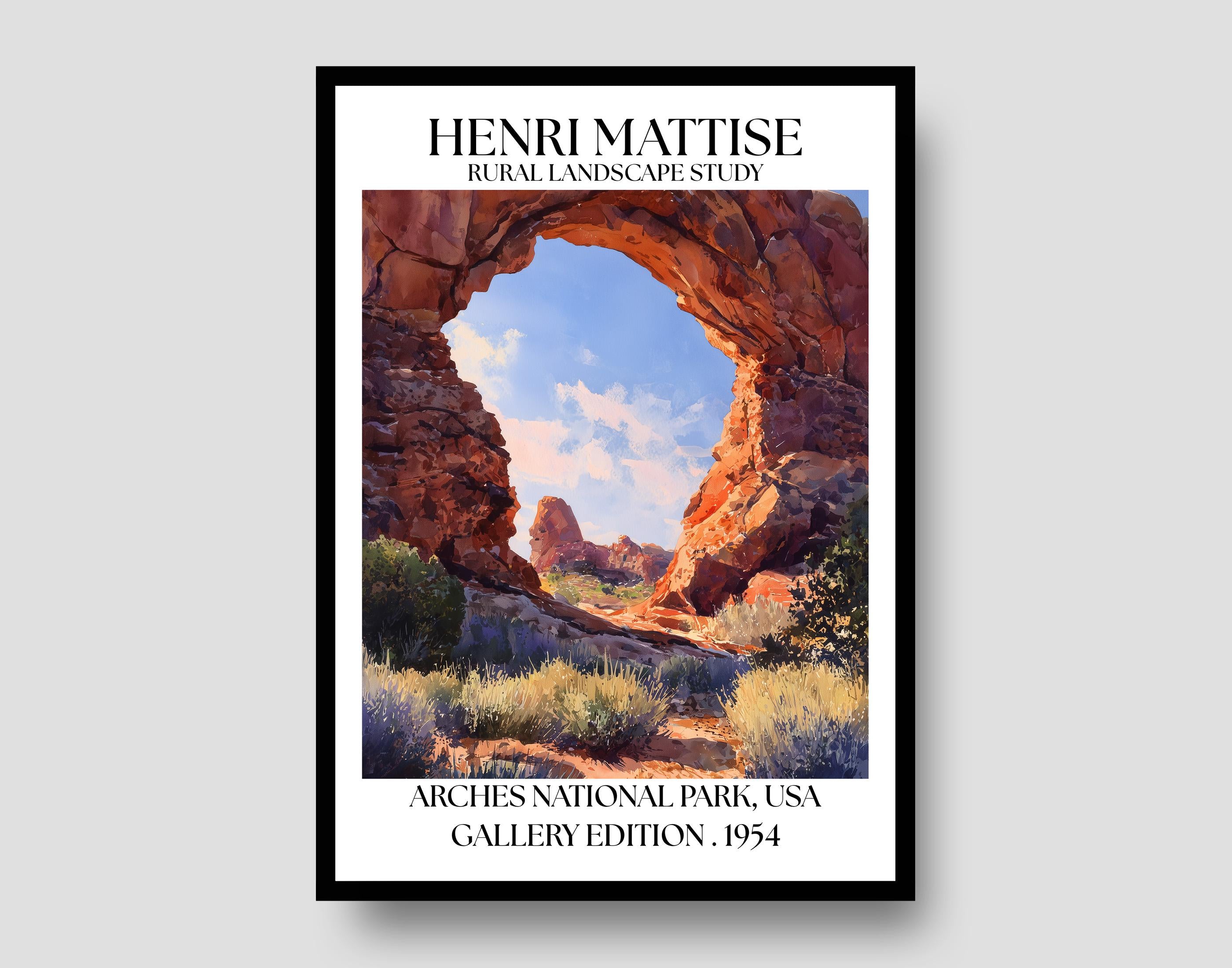 Henri Mattise Arches National Park Poster – Utah Travel Wall Art