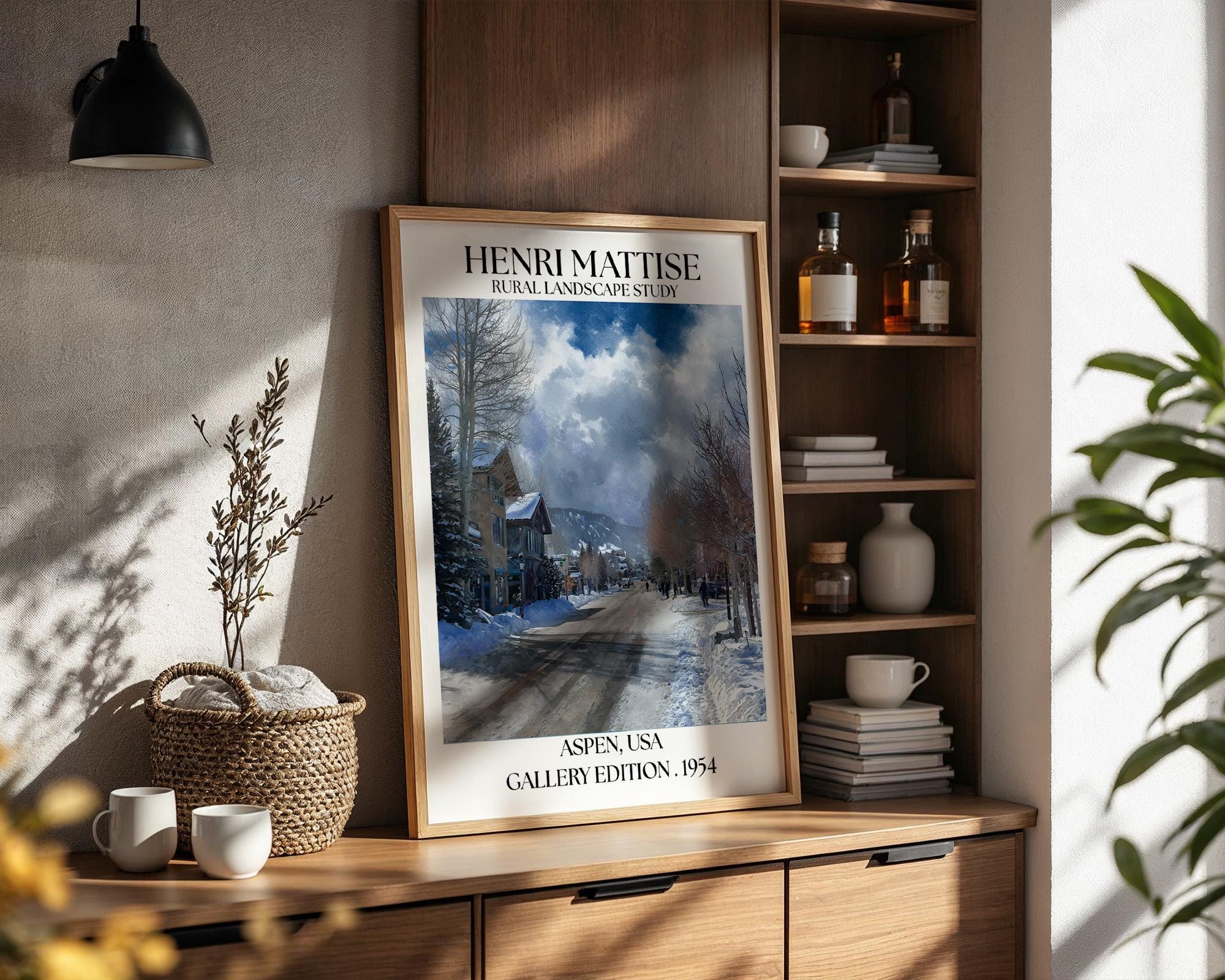Henri Mattise Aspen Colorado Poster - Colorado Winterscape Travel Art