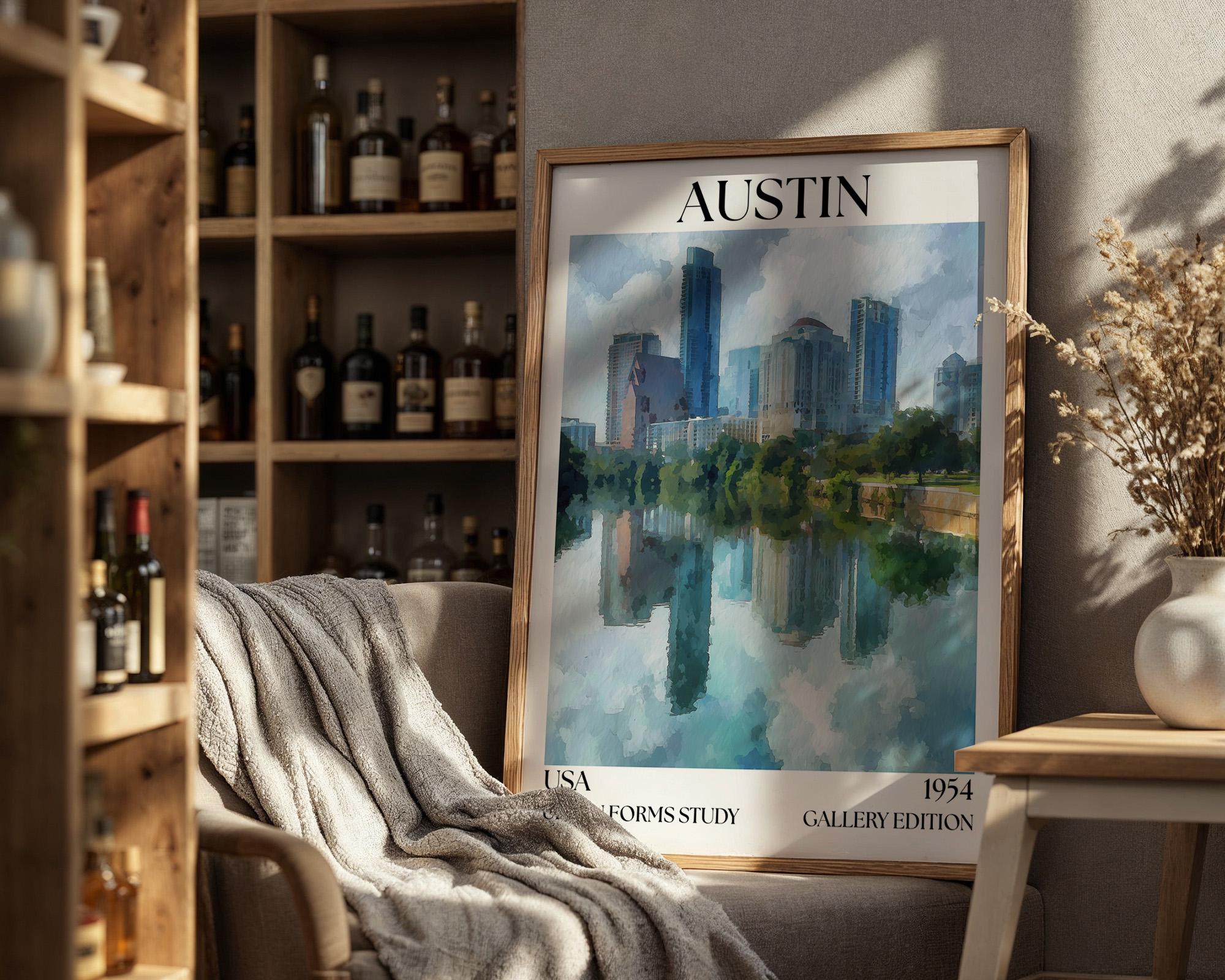 Austin Texas Travel Henri Mattise Poster – Austin Wall Art Print