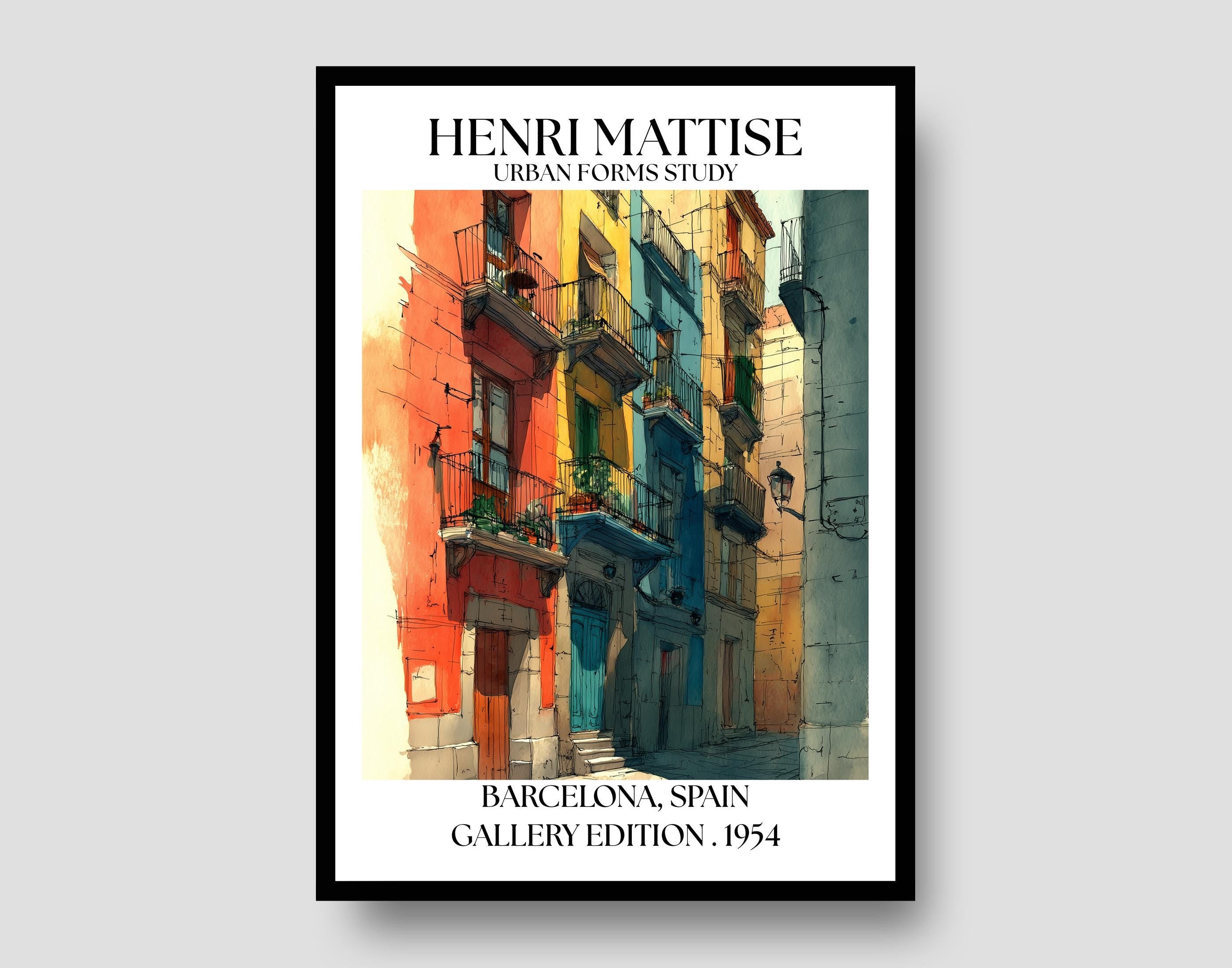 Barcelona Henri Mattise Travel Poster - Barcelona Wall Art Print