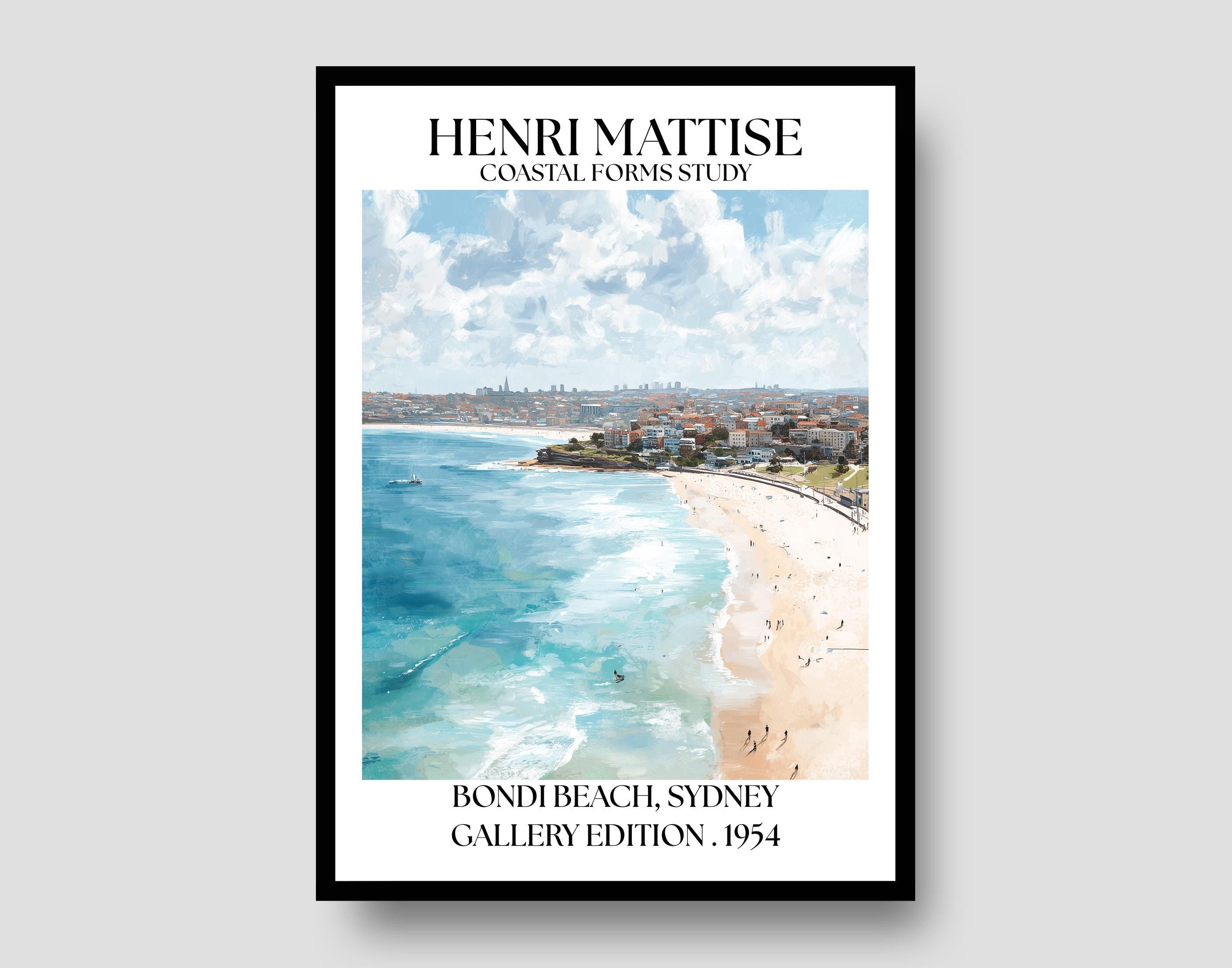 Bondi Beach Henri Mattise Poster - Sydney Watercolour Travel Print