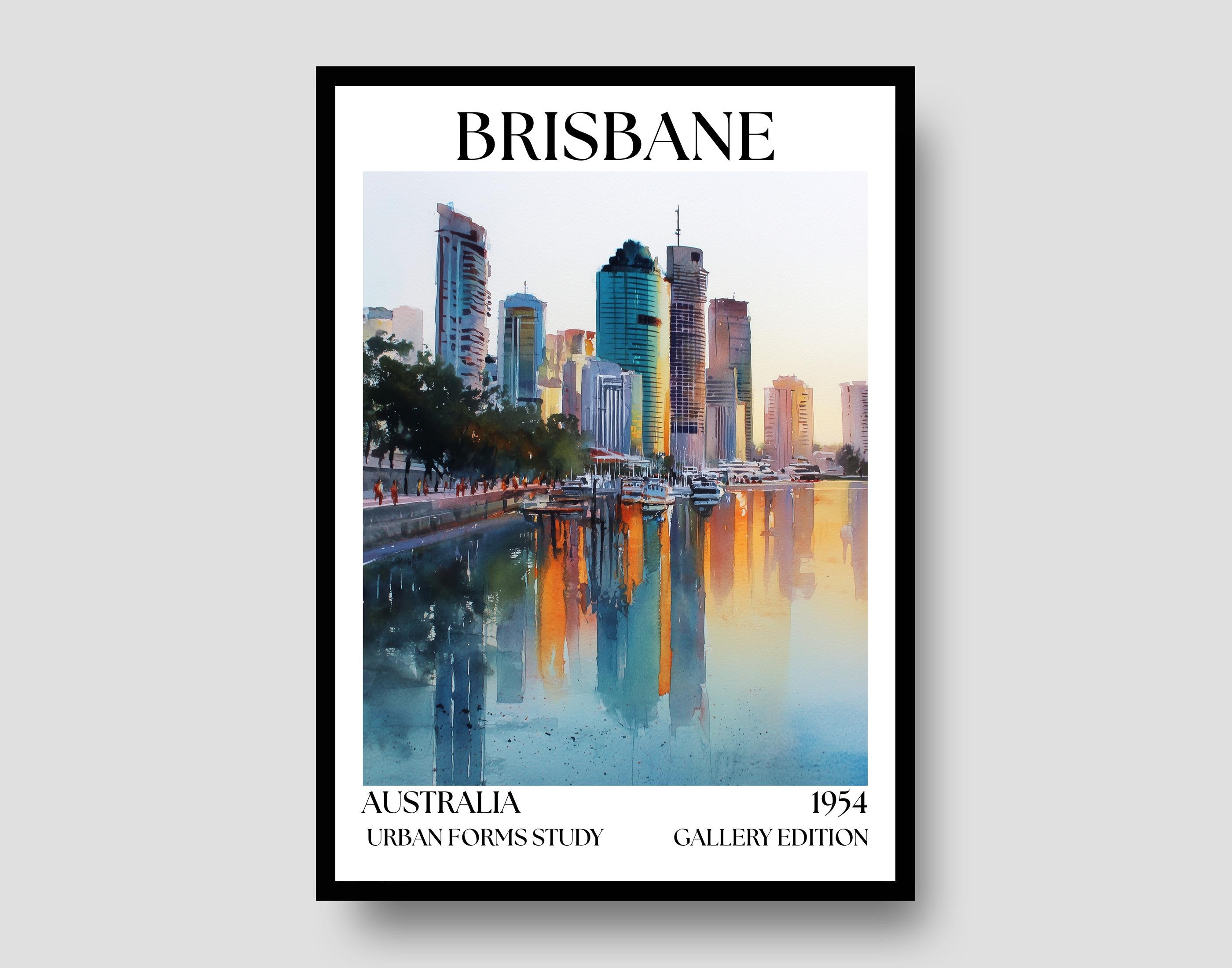 Brisbane Henri Mattise Travel Wall Art - Australia Watercolour Poster