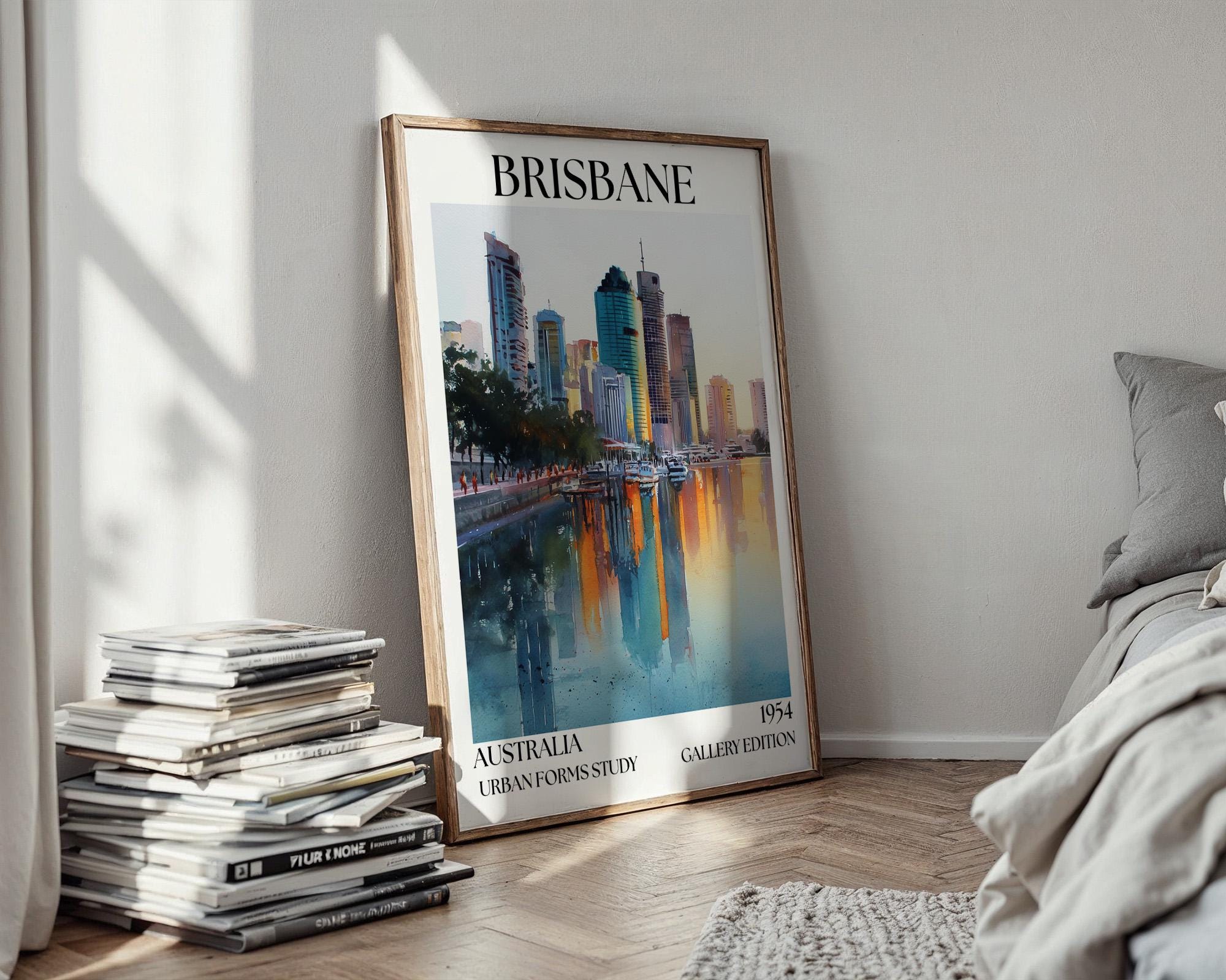 Brisbane Henri Mattise Travel Wall Art - Australia Watercolour Poster
