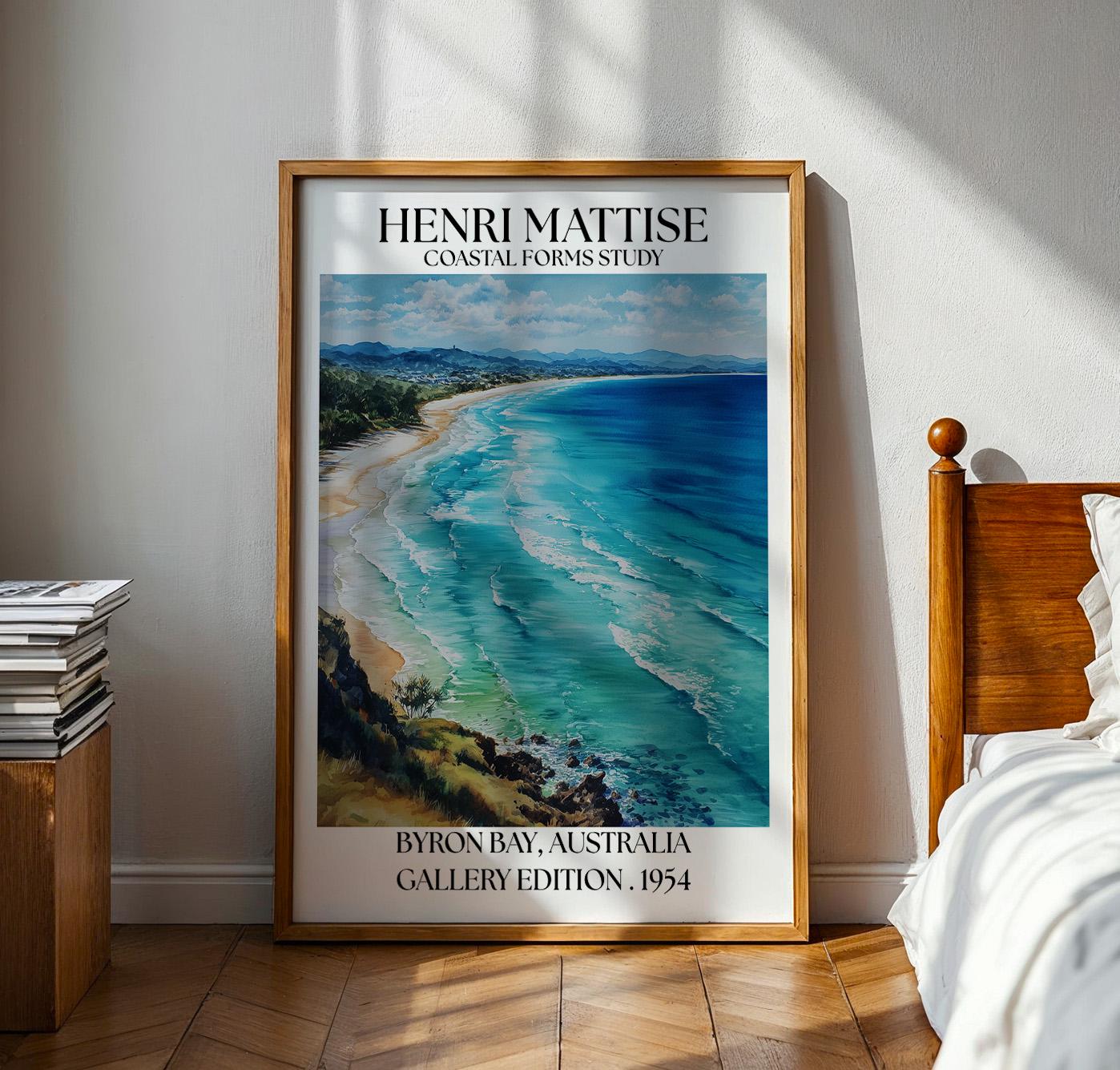 Byron Bay Henri Mattise Poster - Australia Travel Watercolour Wall Art