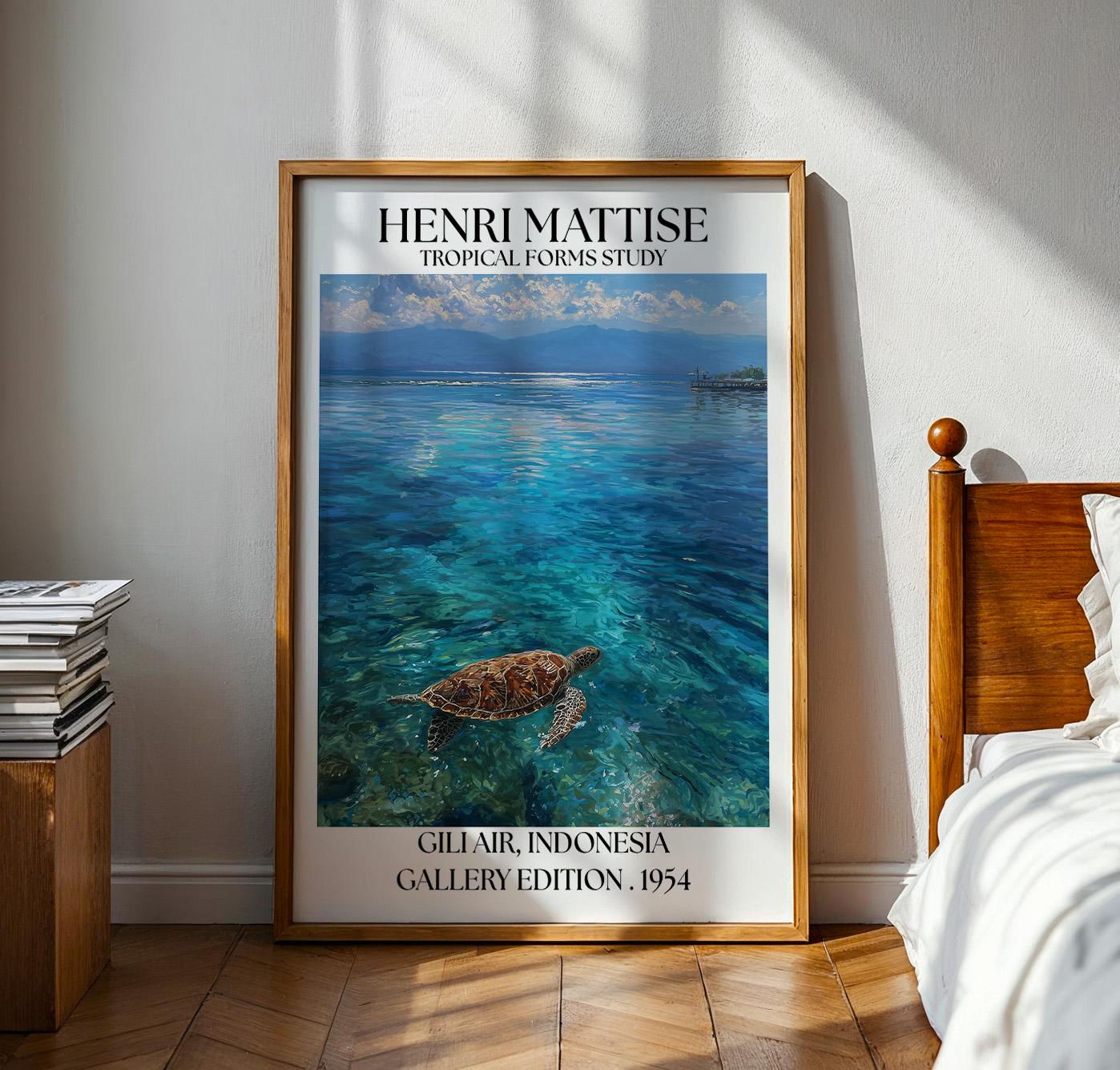 Henri Mattise Gili Air Poster - Bali Indonesia Tropical Island Wall Art