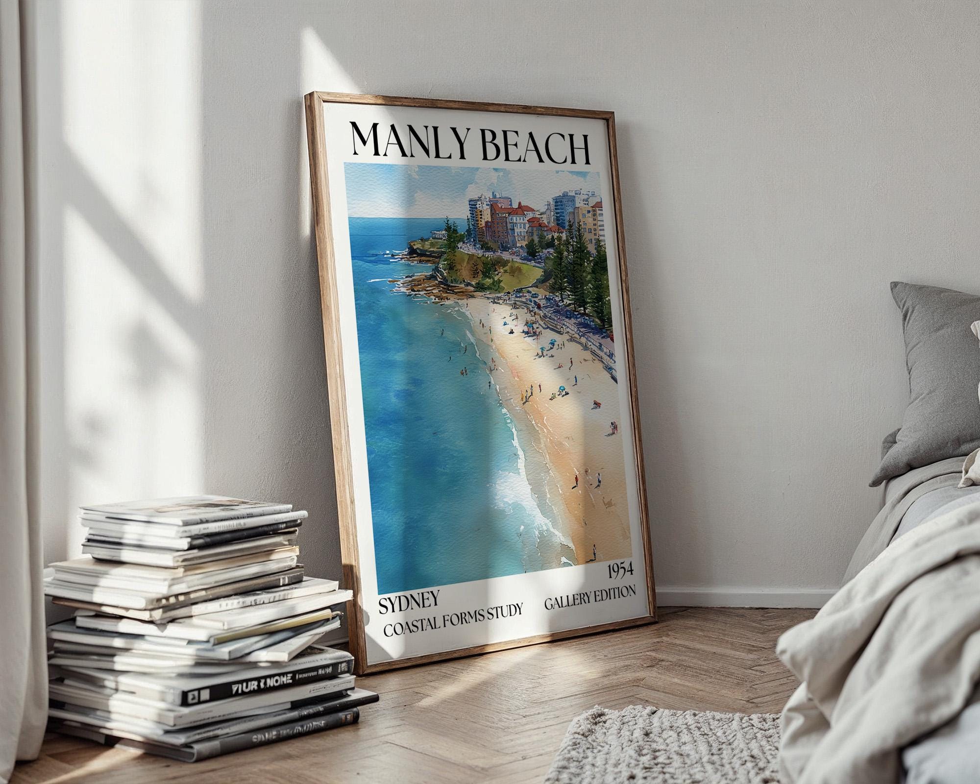 Manly Beach Henri Mattise Poster - Sydney Travel Wall Art Print