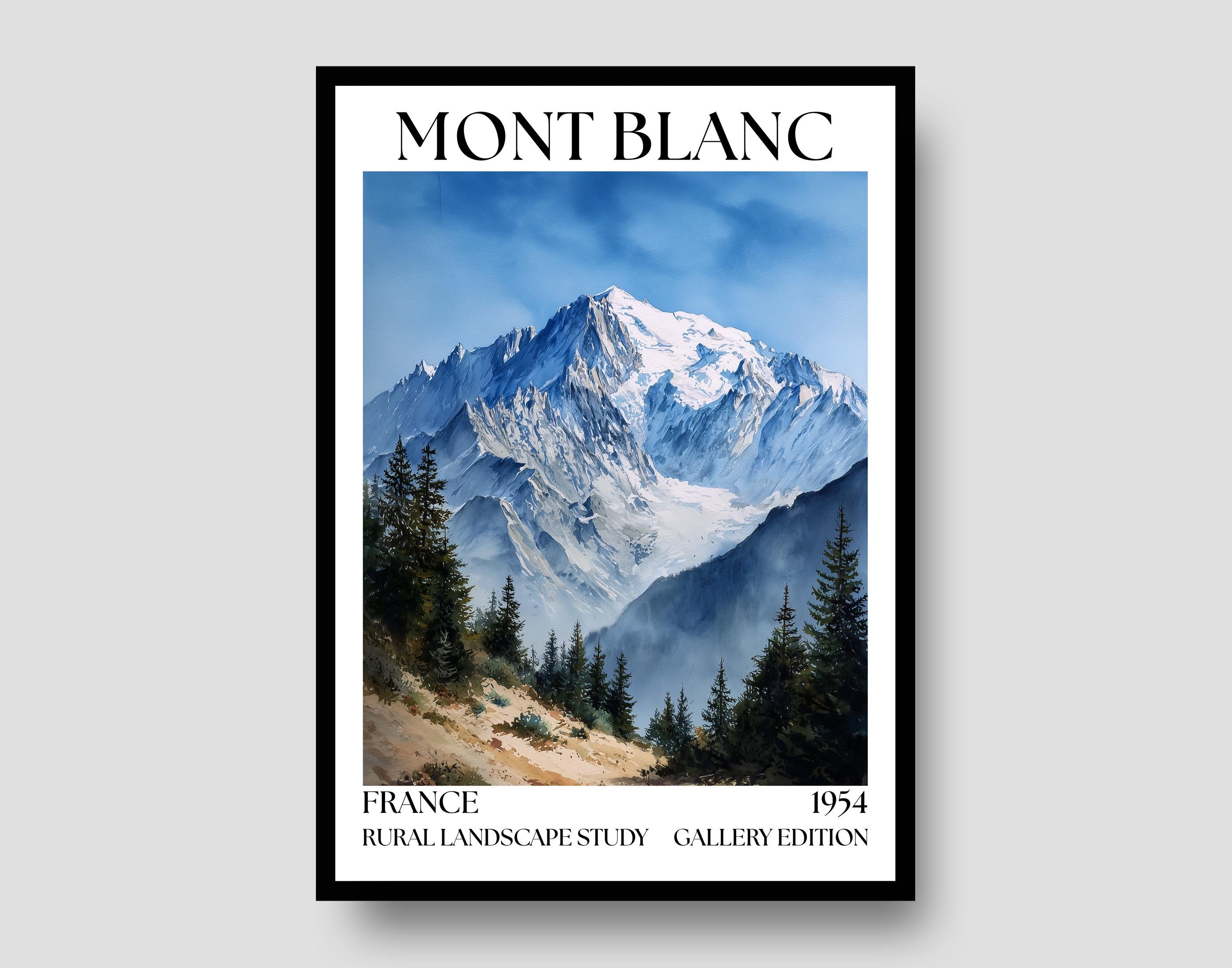Mont Blanc Henri Mattise Poster - French Alps Travel Wall Art Print
