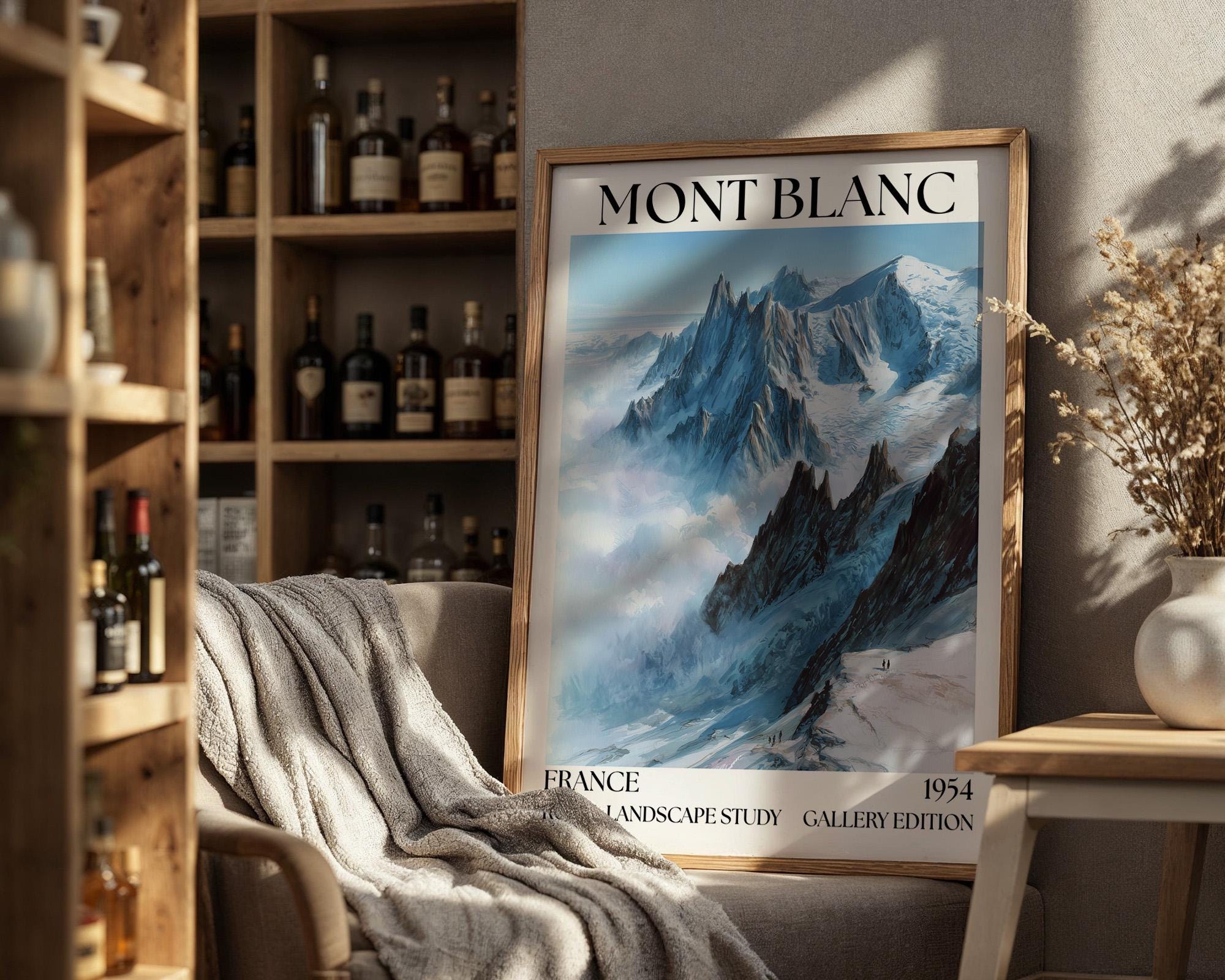 Mont Blanc Henri Mattise Poster - French Alps Watercolour Travel Print
