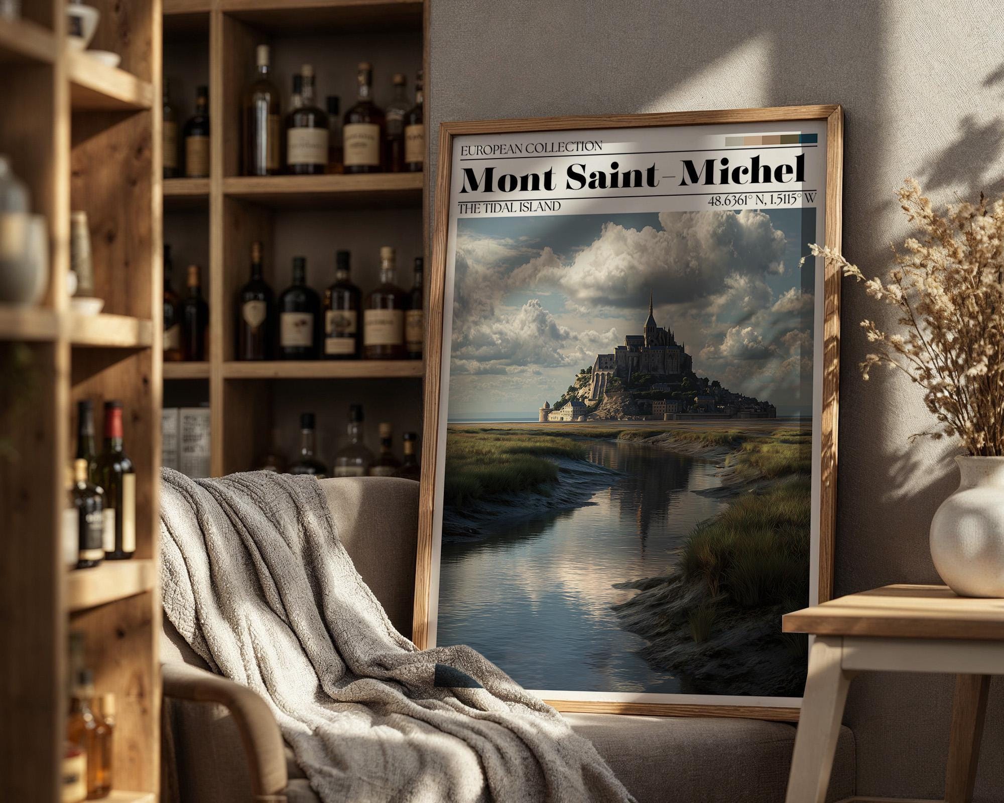 Mont Saint-Michel Poster - French Travel Wall Art Print