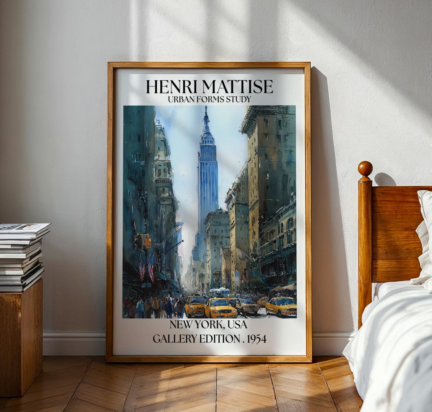 Henri Mattise New York Poster - NYC Watercolour Travel Art