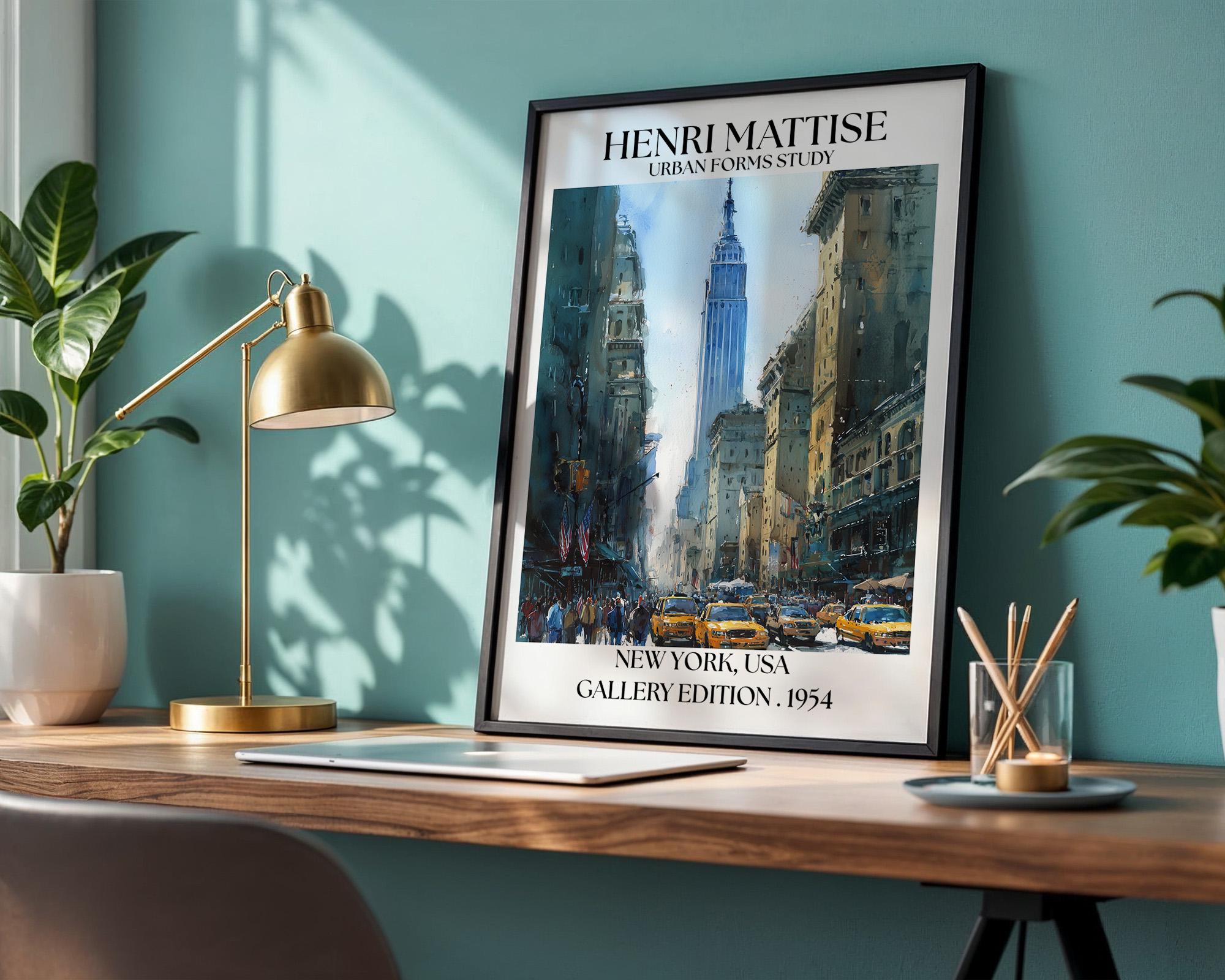Henri Mattise New York Poster - NYC Watercolour Travel Art