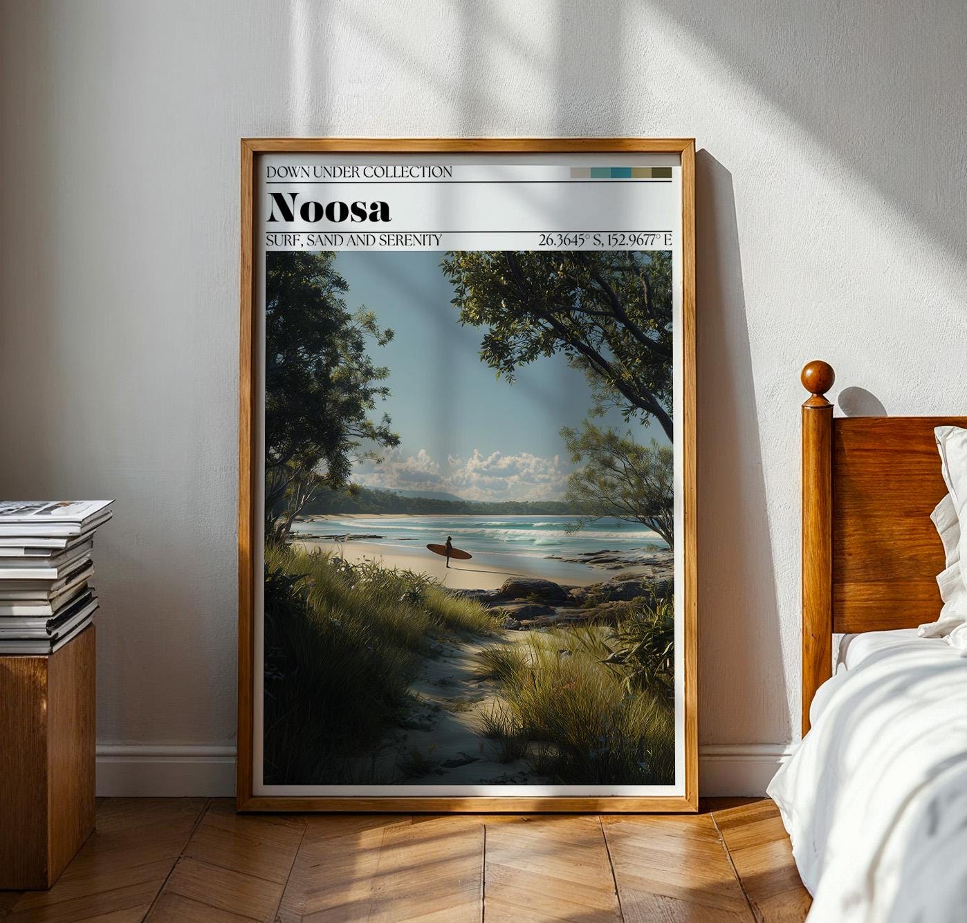 Noosa Beach Travel Poster – Sunshine Coast Art, Australia