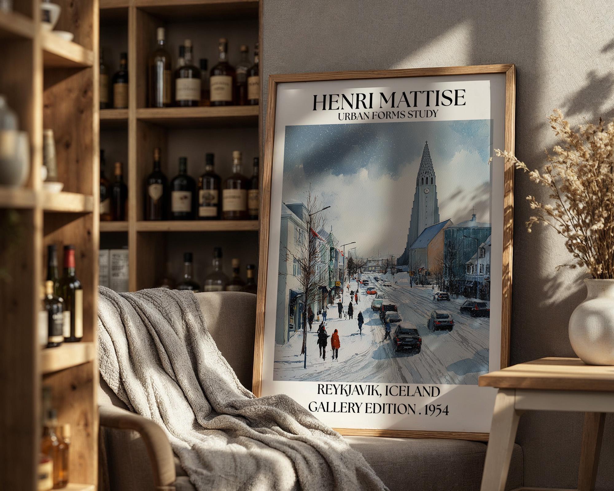 Henri Mattise Reykjavik Poster – Iceland Travel Wall Art Print