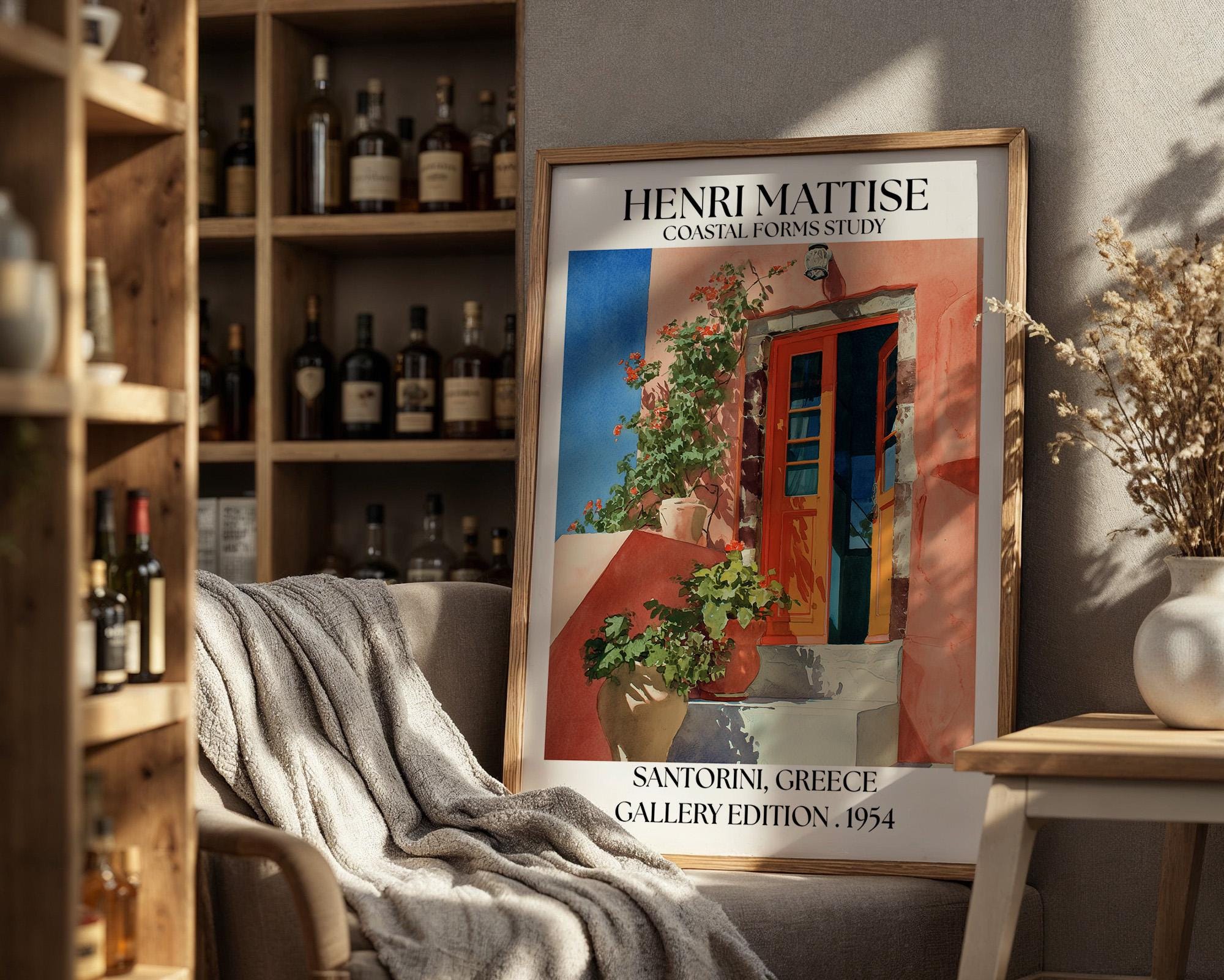 Santorini Henri Mattise Poster - Santorini Travel Wall Art