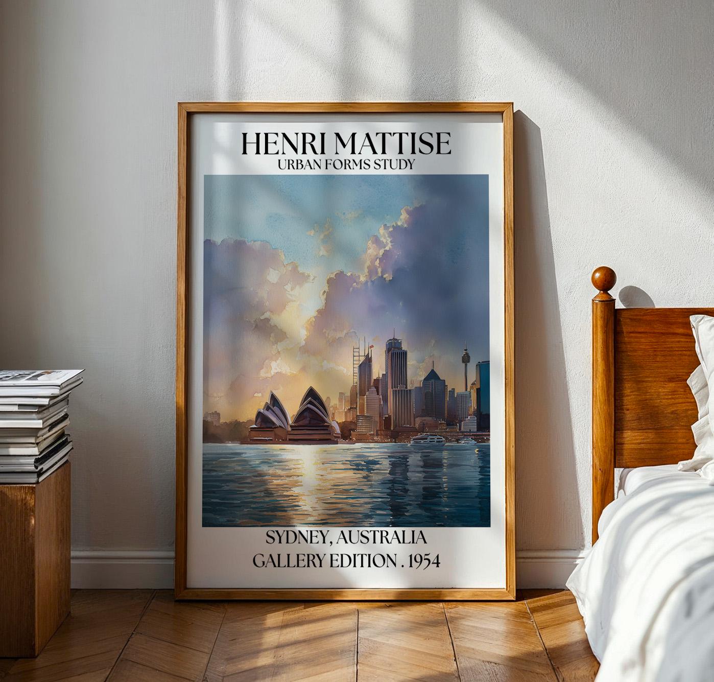 Henri Mattise Sydney Australia Travel Poster – Opera House Wall Art Print