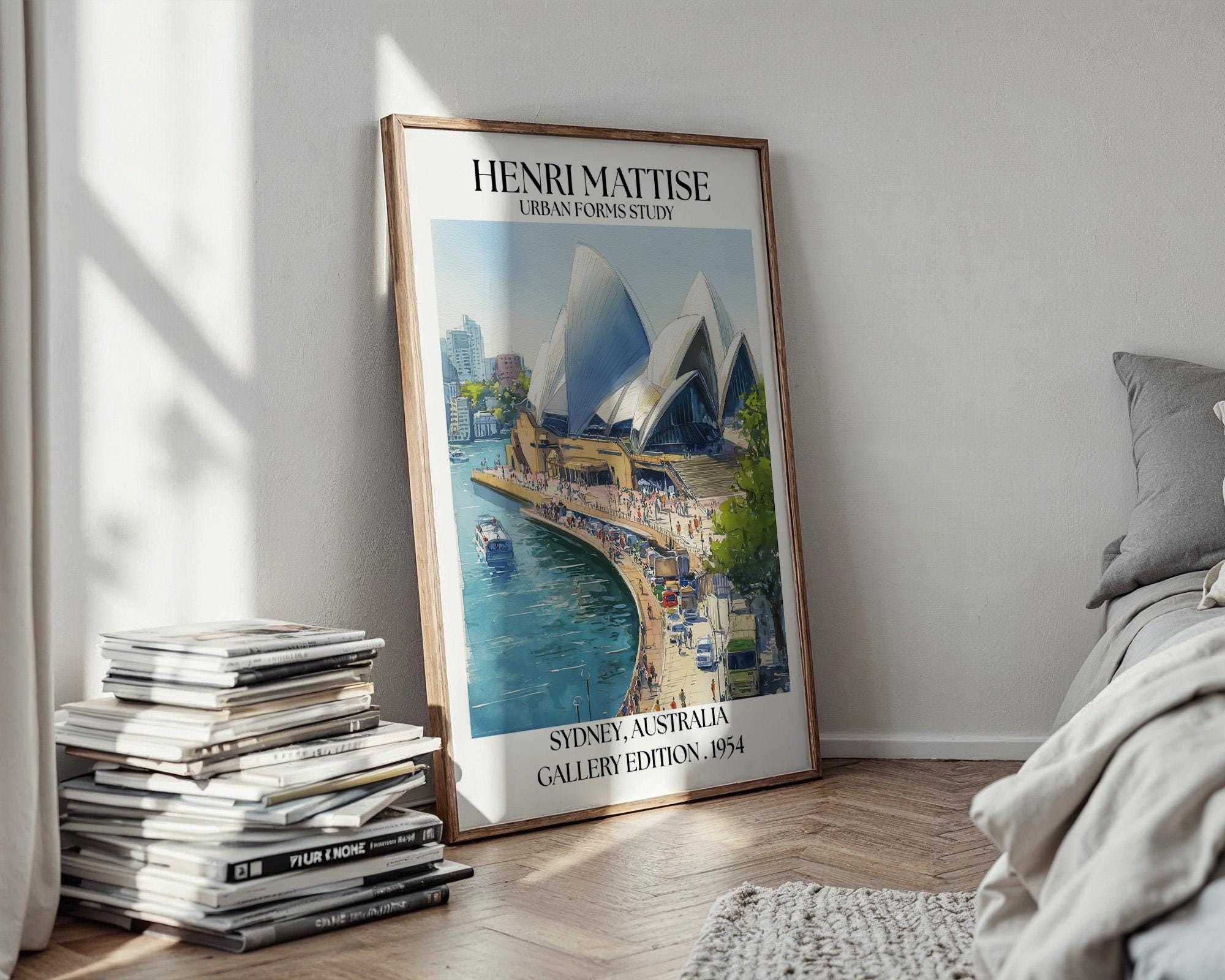Henri Mattise Sydney Poster - Sydney Opera House Wall Art - Australia Travel Print