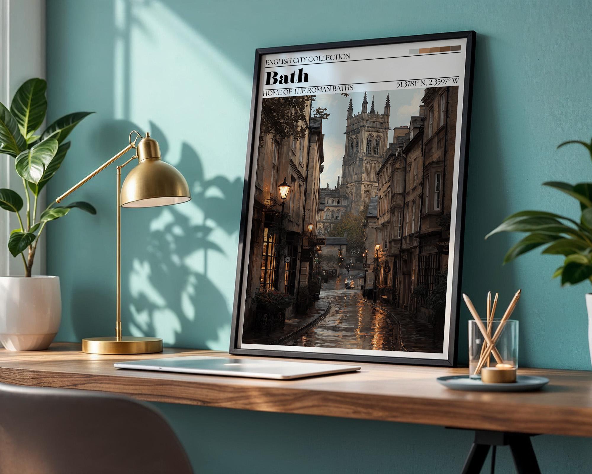 Bath England Travel Poster – Somerset City Art Print