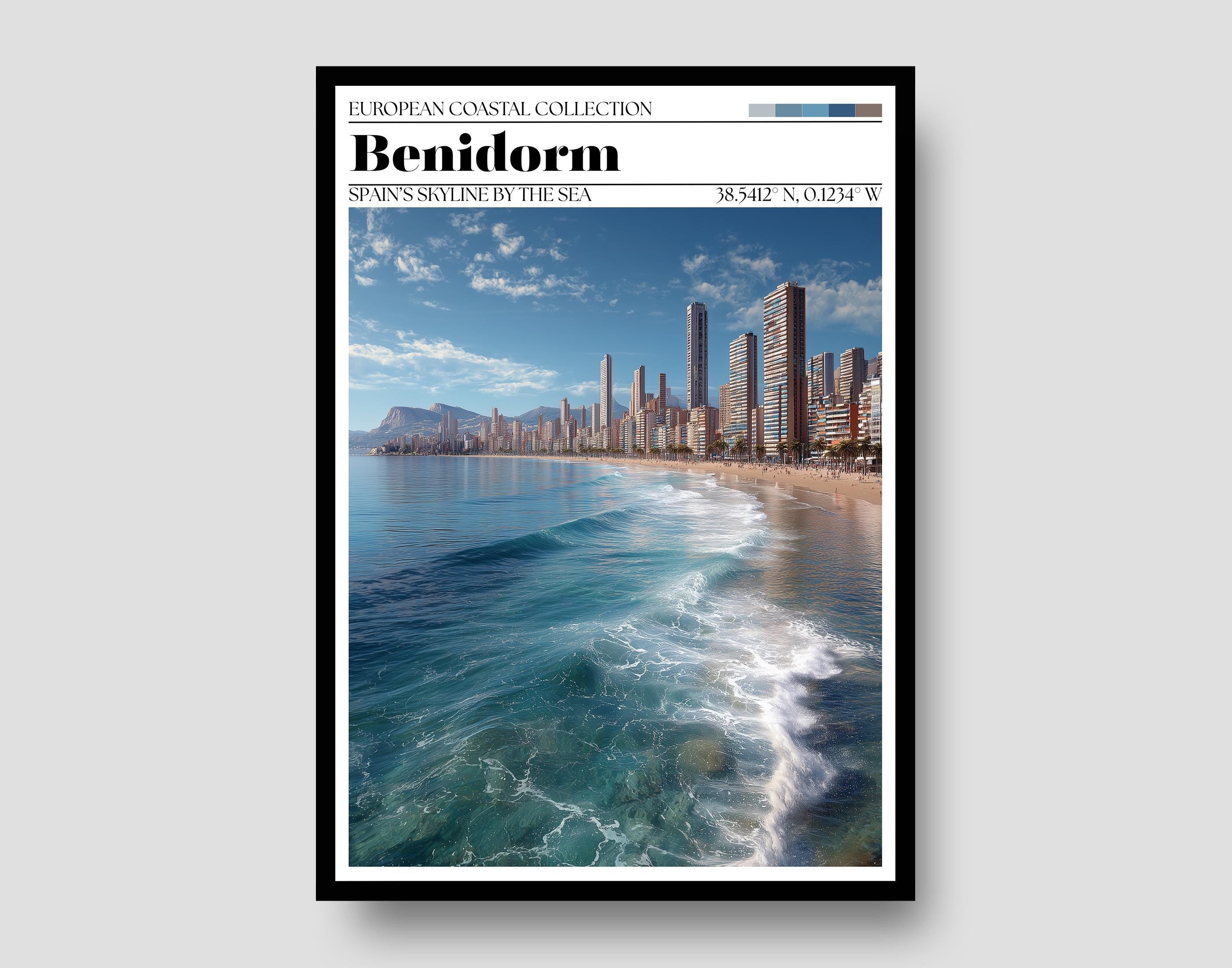 Benidorm Travel Poster - Benidorm, Spanish Wall Art Print