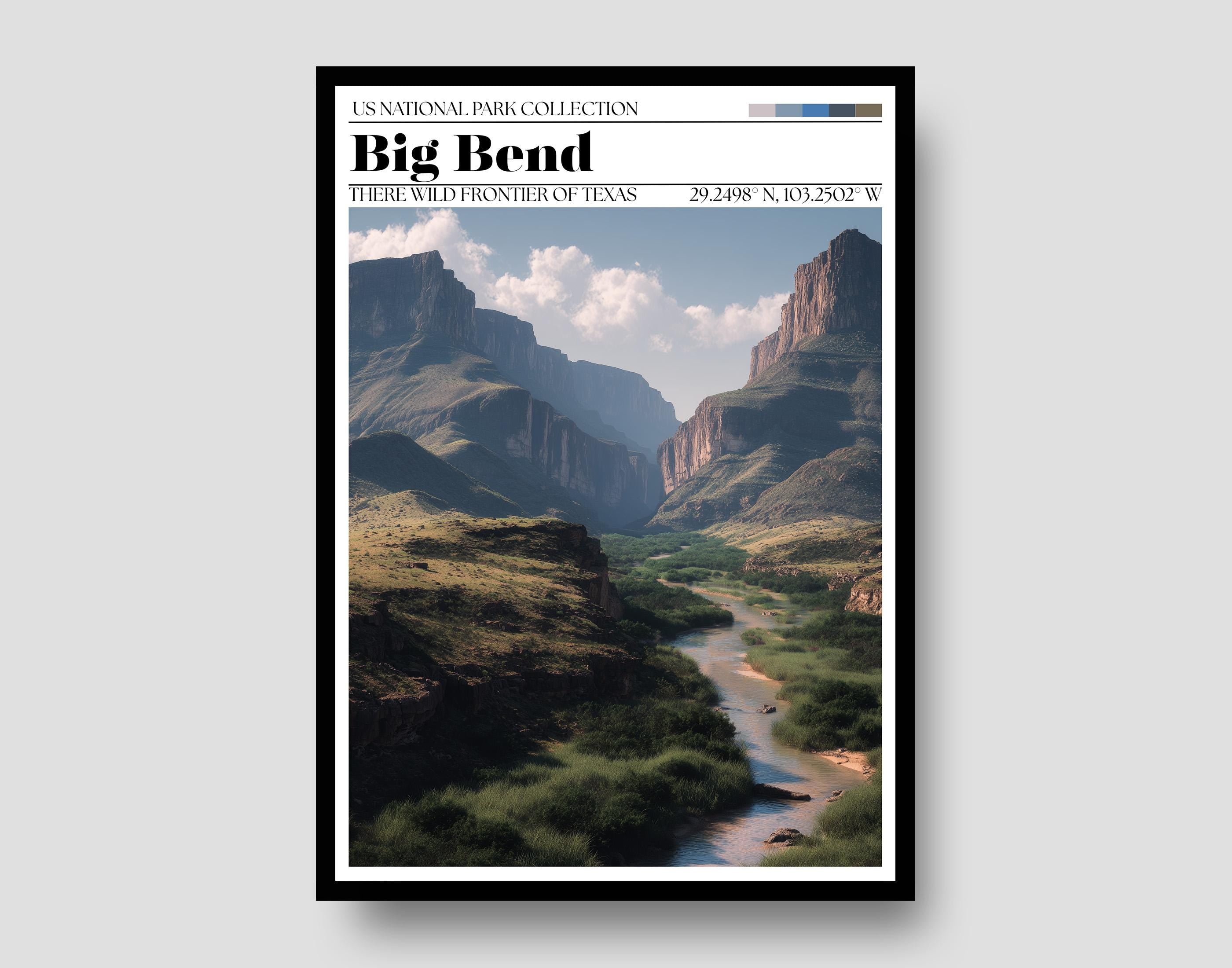 Big Bend National Park Poster – Texas Desert Landscape Art