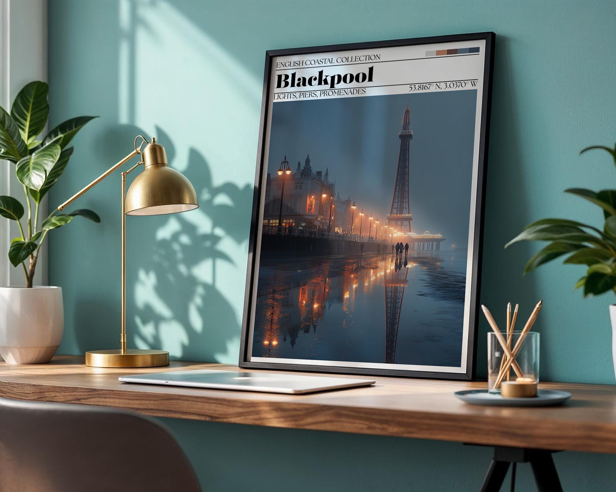 Blackpool Tower Poster – Blackpool Seaside Travel Print
