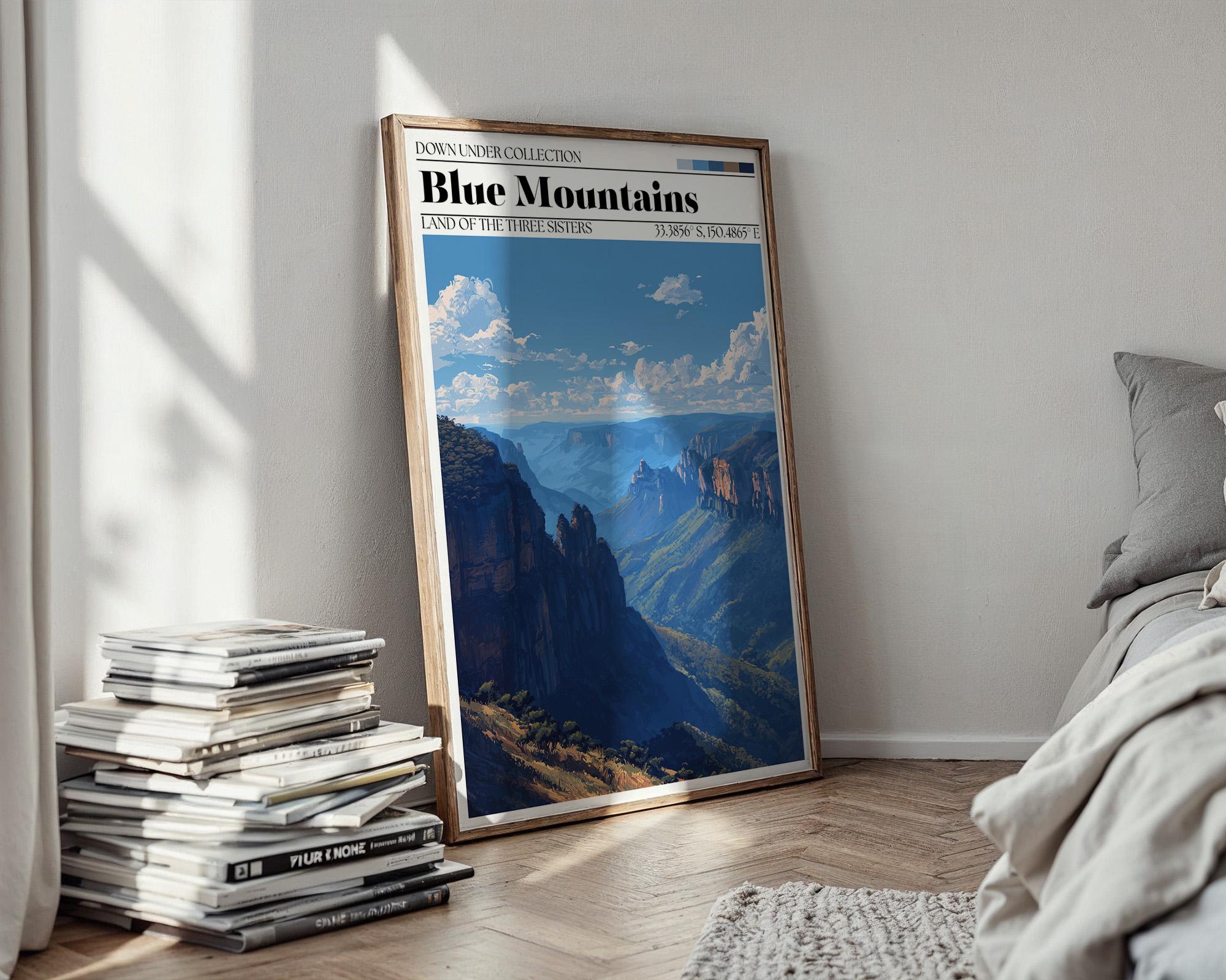 Blue Mountains Australia Art Print – Sydney Travel Poster