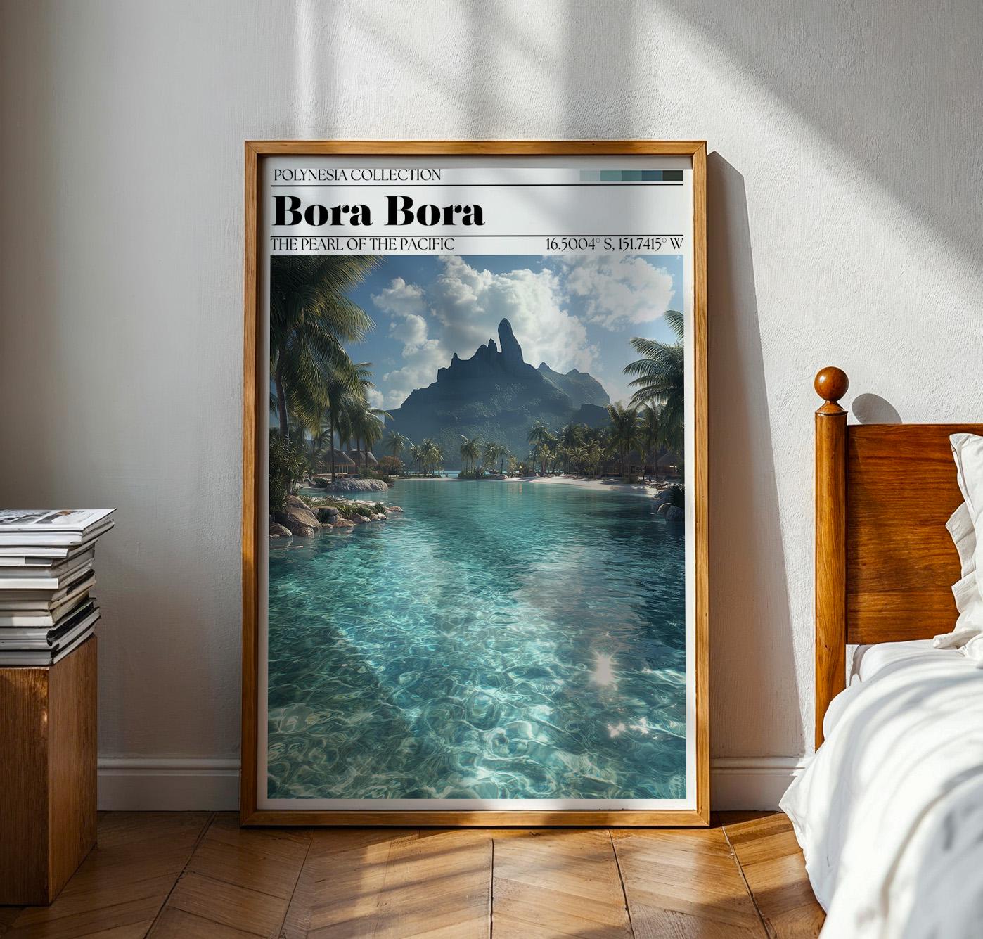 Bora Bora Travel Poster – French Polynesia Tropical Art