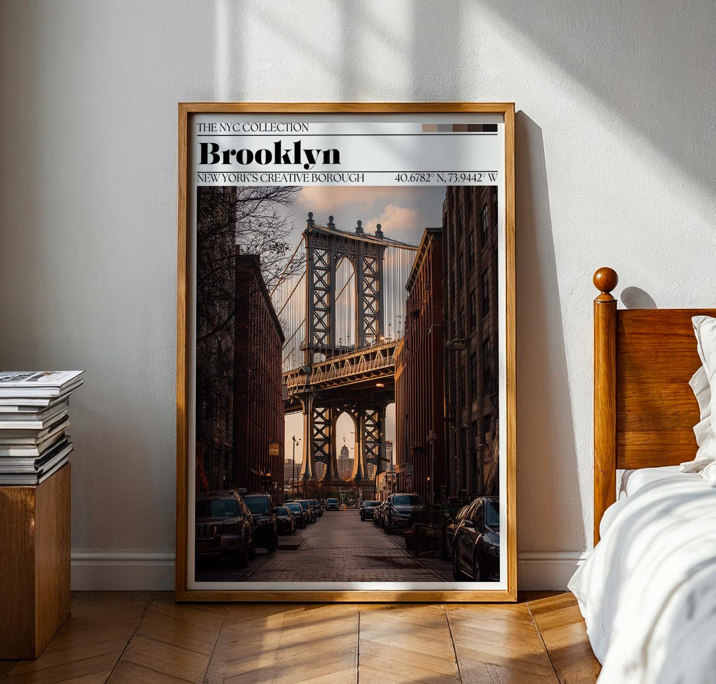 Brooklyn Bridge Art Print – New York City Travel Poster