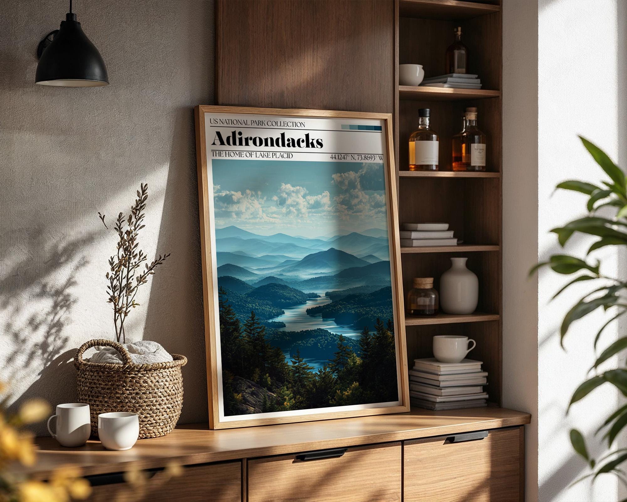 Adirondack National Park Poster - New York Lake Landscape Art