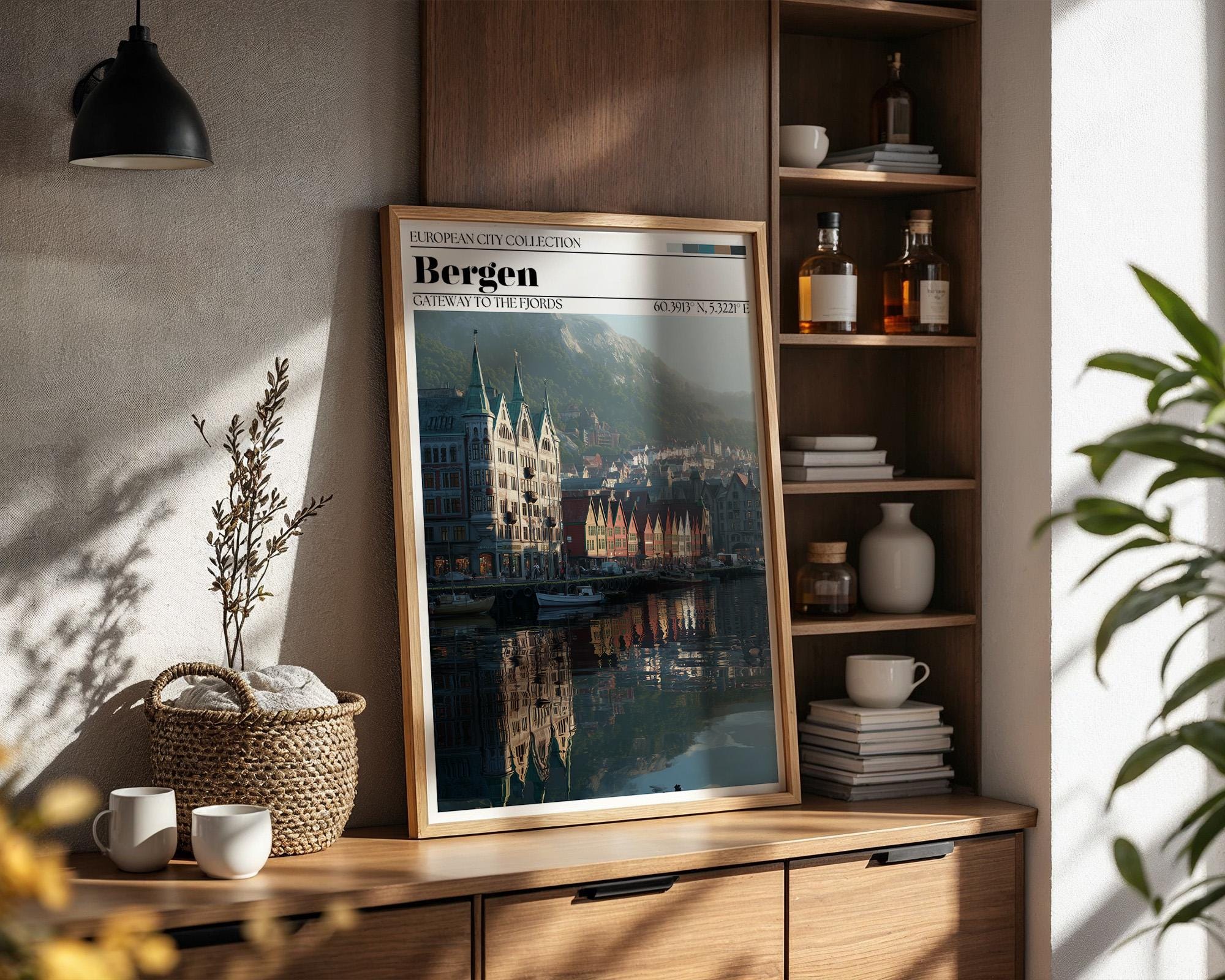 Bergen Poster - Norway Travel Wall Art Print
