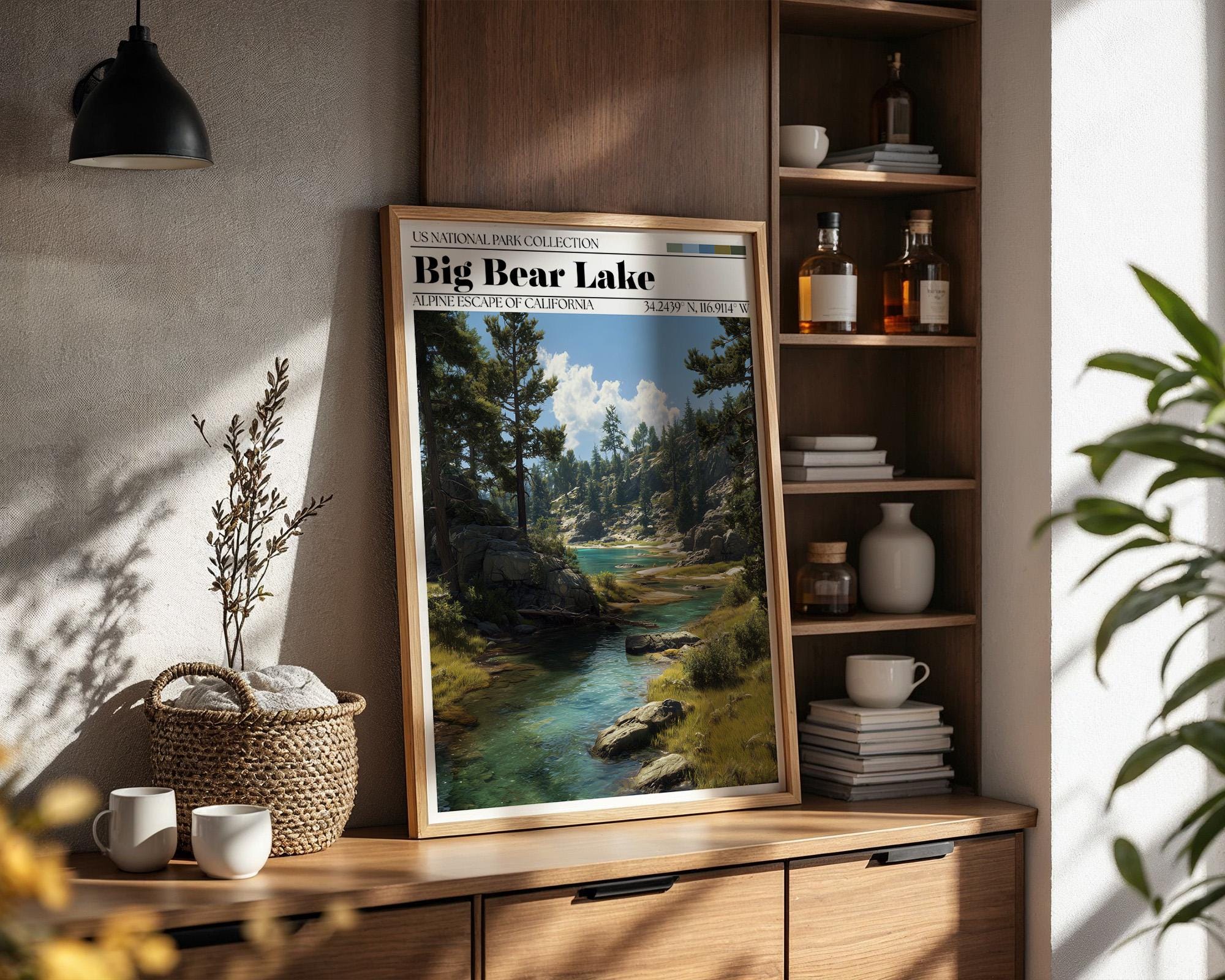 Big Bear Lake Art Print – California Mountain Landscape Poster
