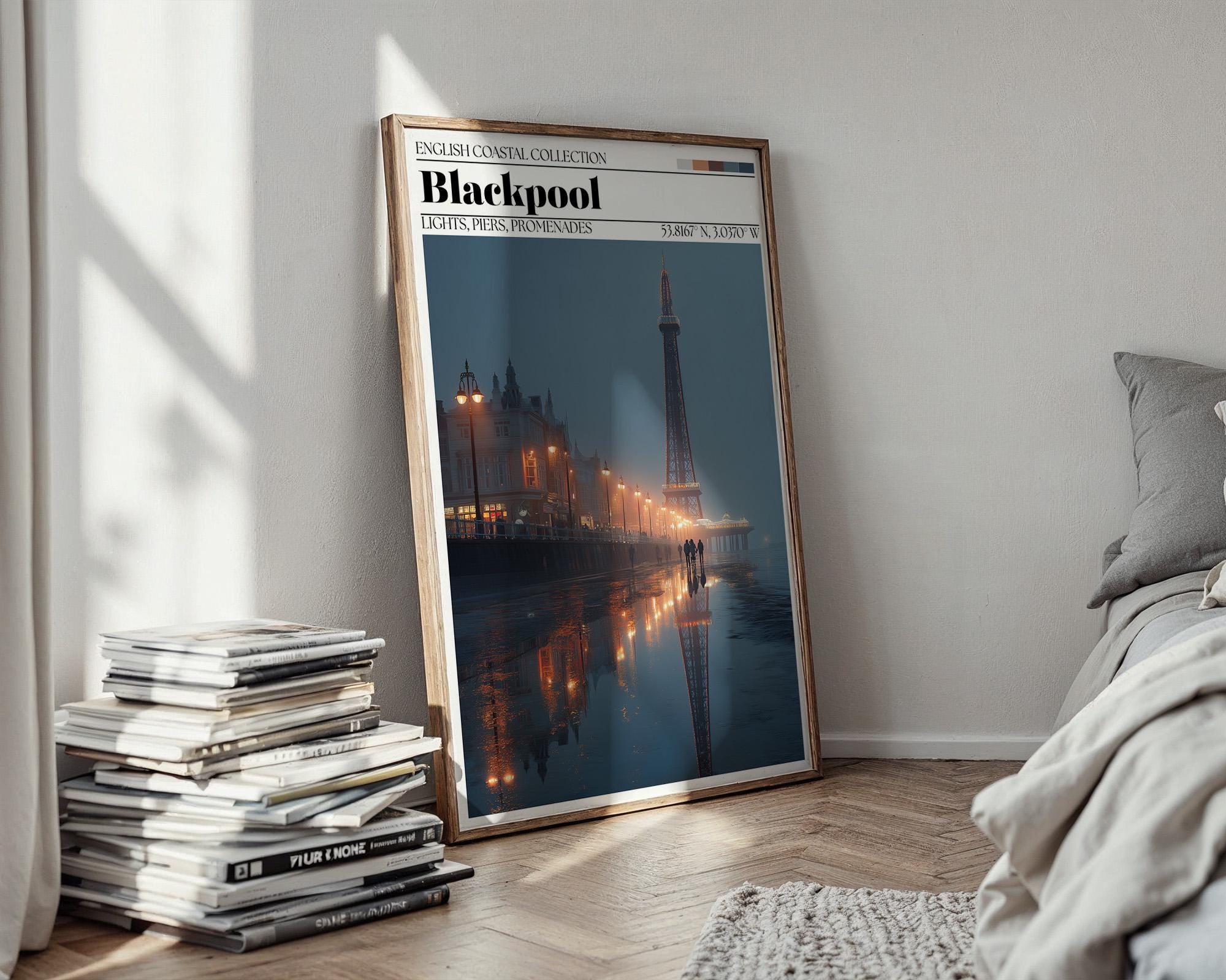 Blackpool Tower Poster – Blackpool Seaside Travel Print