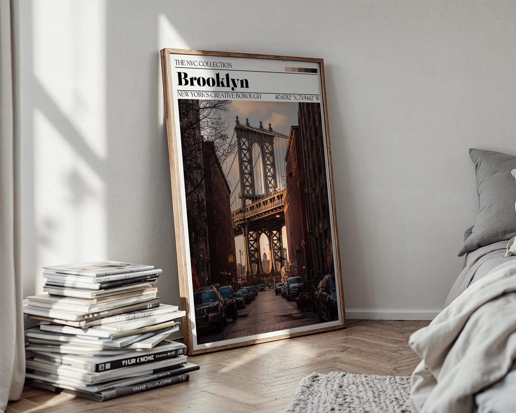 Brooklyn Bridge Art Print – New York City Travel Poster