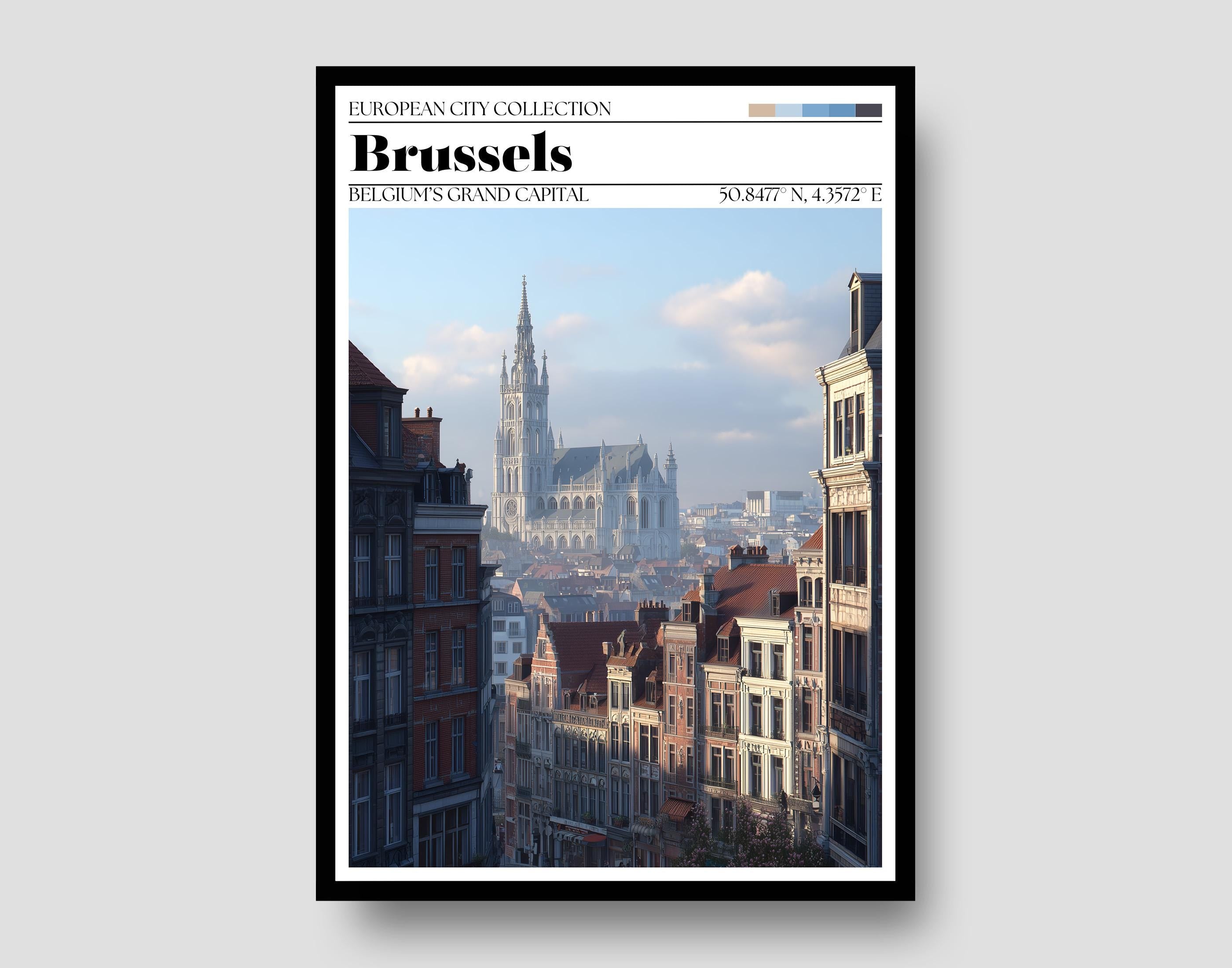 Brussels, Belgium Poster - Brussels Travel Wall Art Print