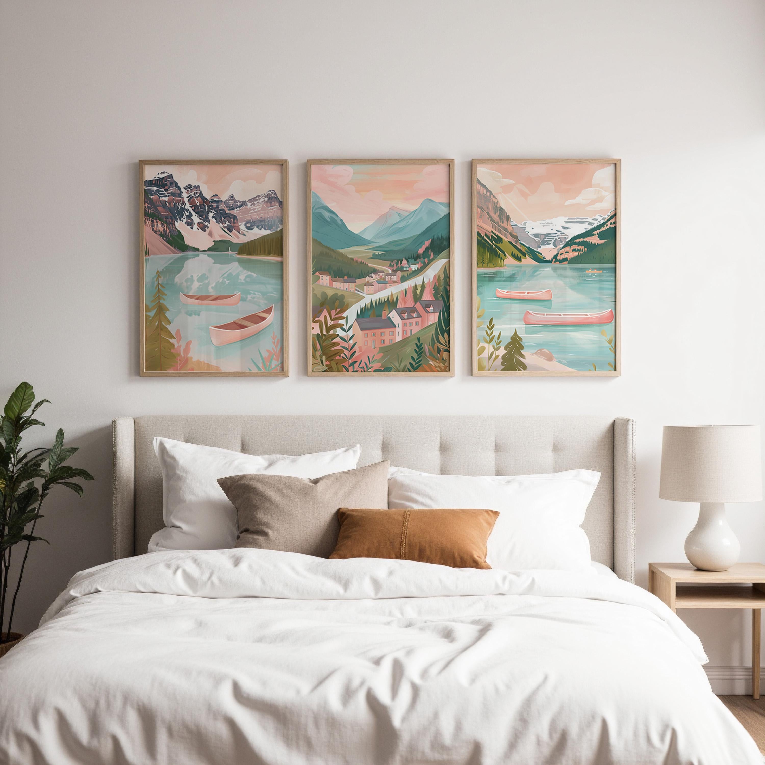 Banff National Park Set of 3 Posters - Canadian Rockies Wall Art Prints - Travel Wall Art