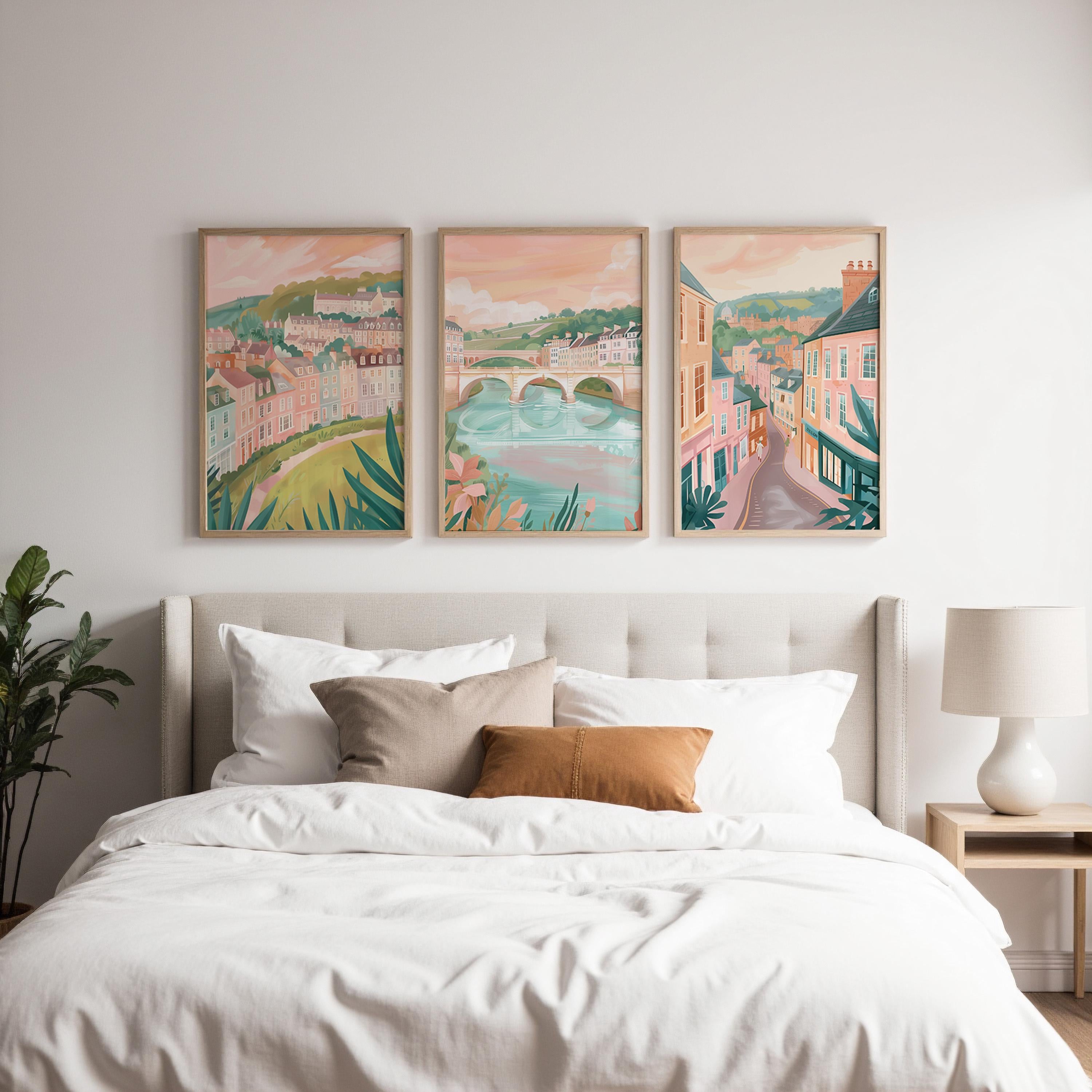 Bath Set Of 3 Posters - Bath, Somerset Wall Art Prints - Travel Wall Art