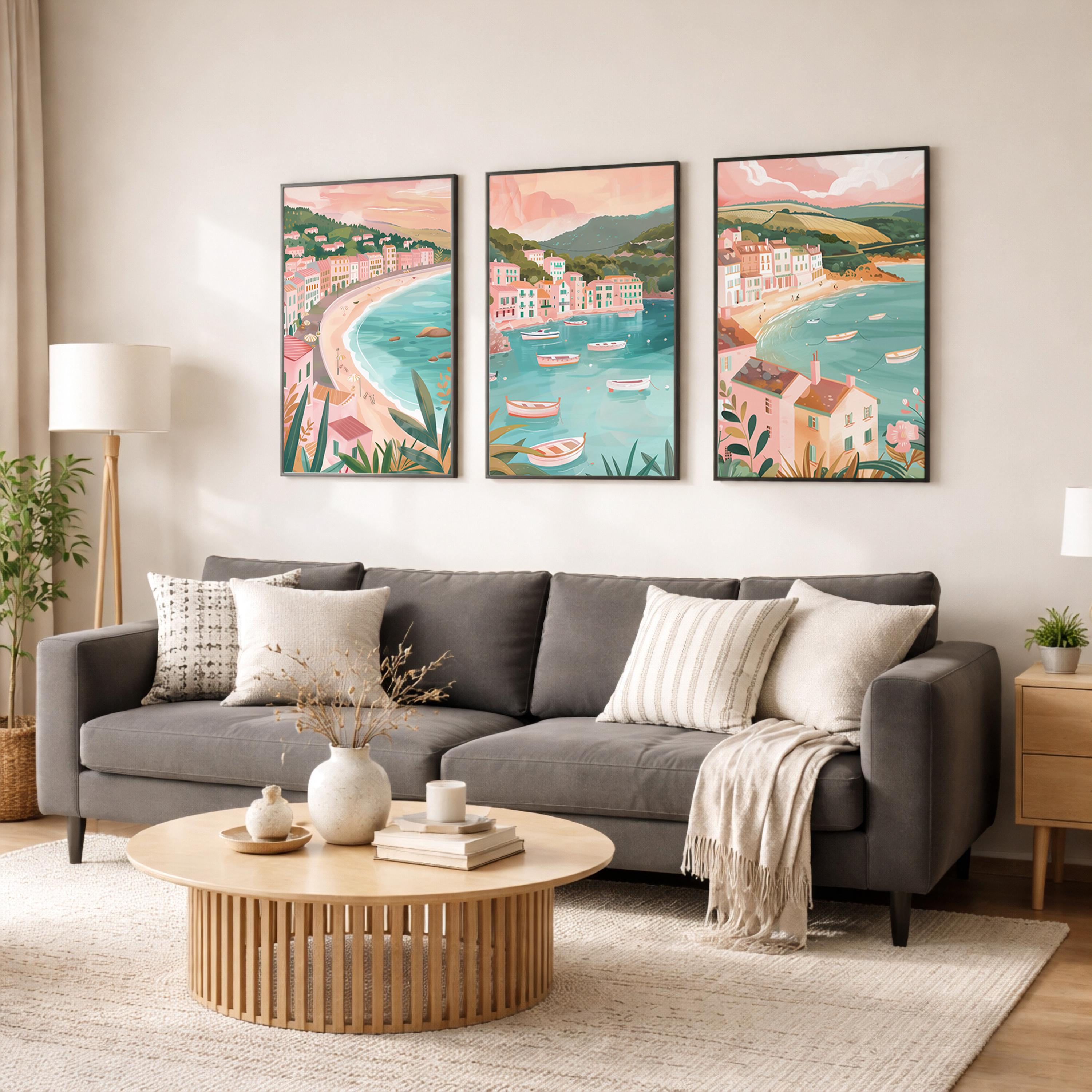 French Riviera Set Of 3 Posters - Southern France Wall Art Prints - Travel Wall Art