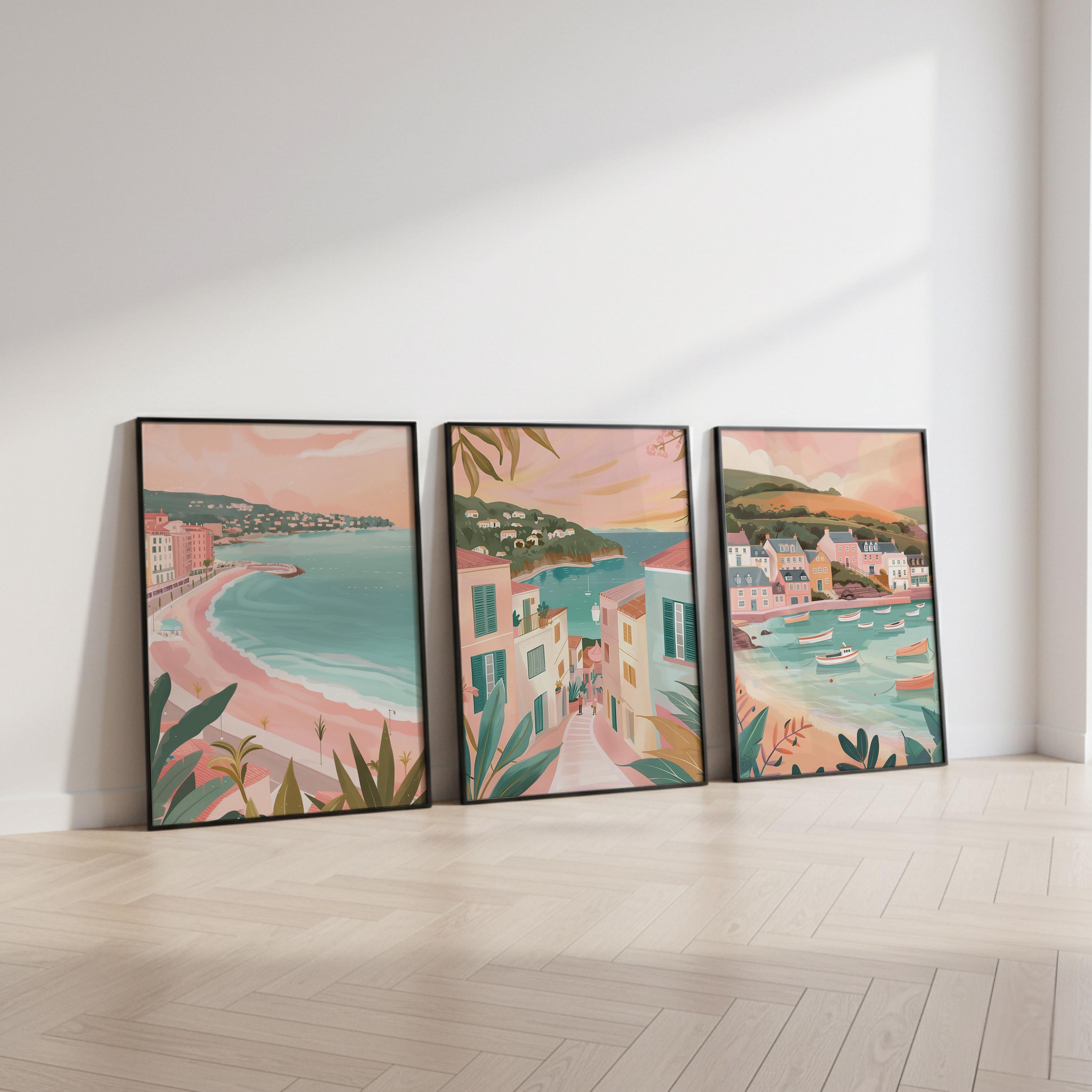 Nice Set Of 3 Posters - French Riviera Wall Art Prints - Travel Wall Art