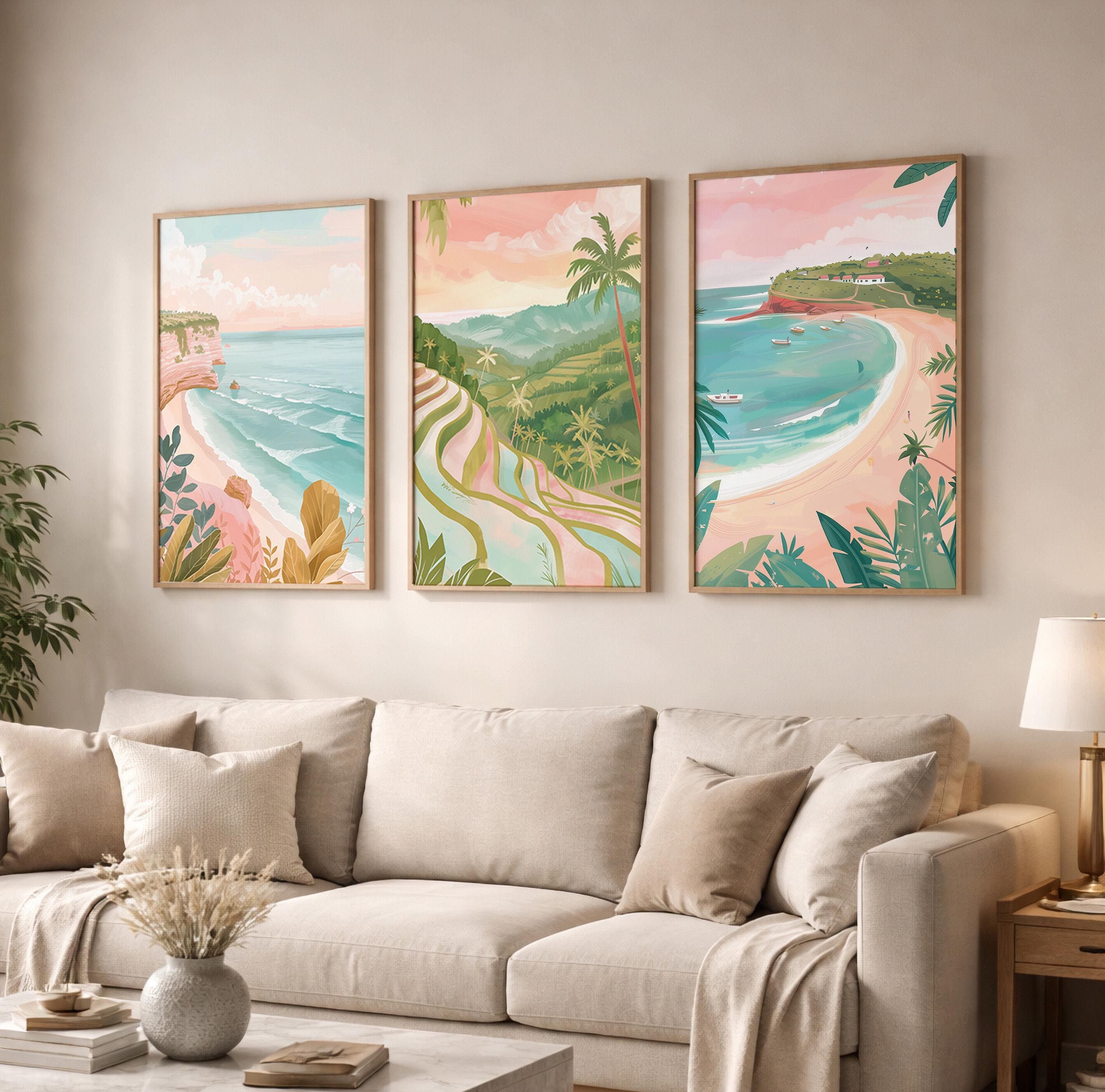 Bali Set of 3 Posters - Bali Landscape Wall Art Prints - Travel Wall Art