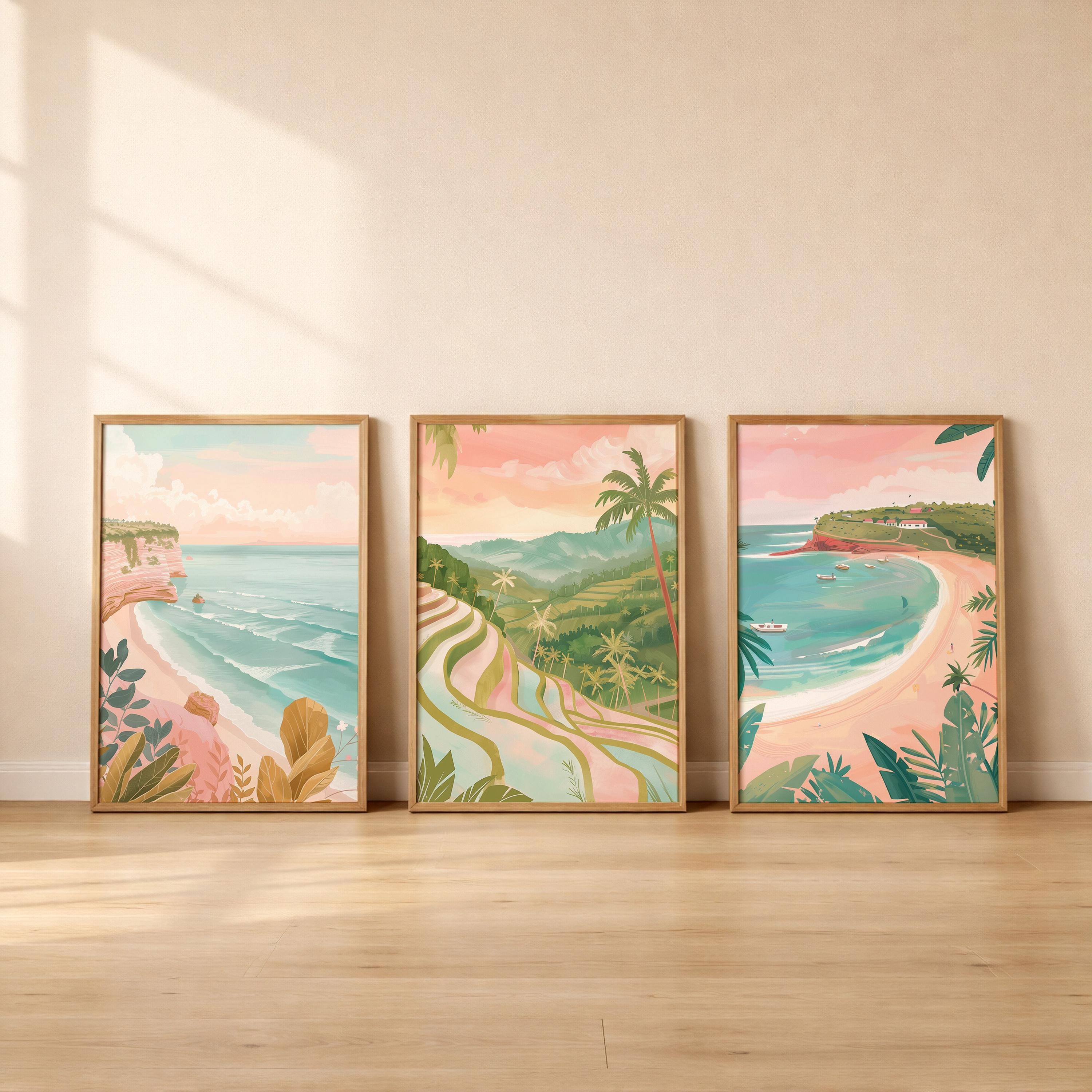 Bali Set of 3 Posters - Bali Landscape Wall Art Prints - Travel Wall Art