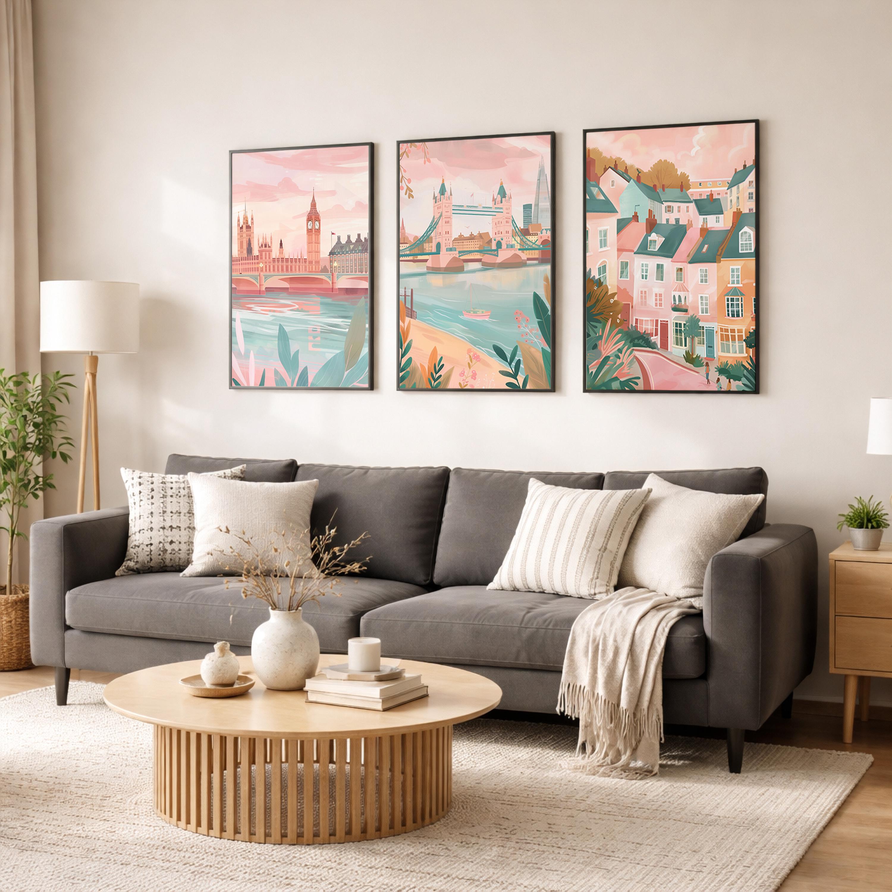 London Set Of 3 Posters - London Wall Art Prints - Travel Wall Art