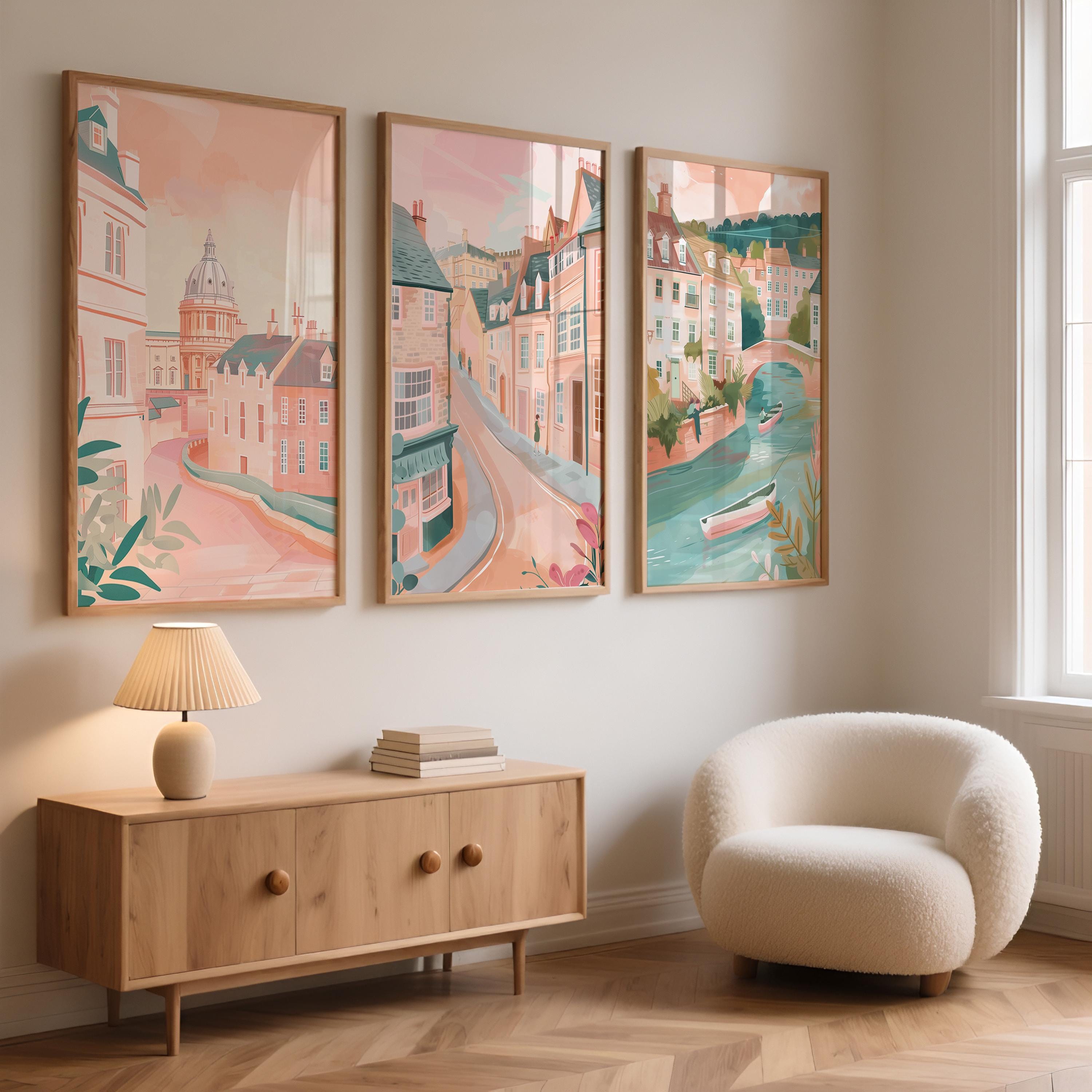 Oxford Set Of 3 Posters - Oxford Cityscape Wall Art - Travel Wall Art
