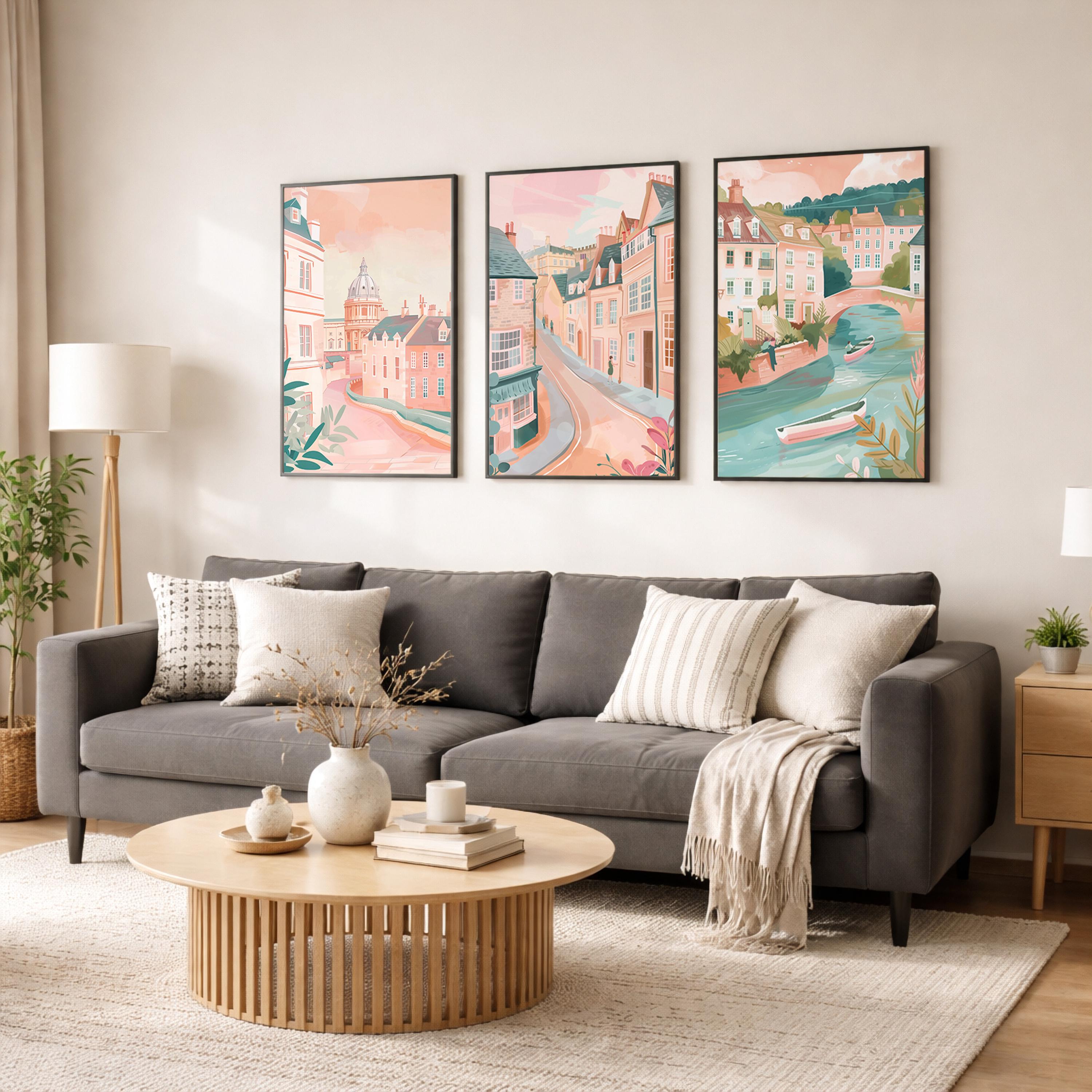 Oxford Set Of 3 Posters - Oxford Cityscape Wall Art - Travel Wall Art