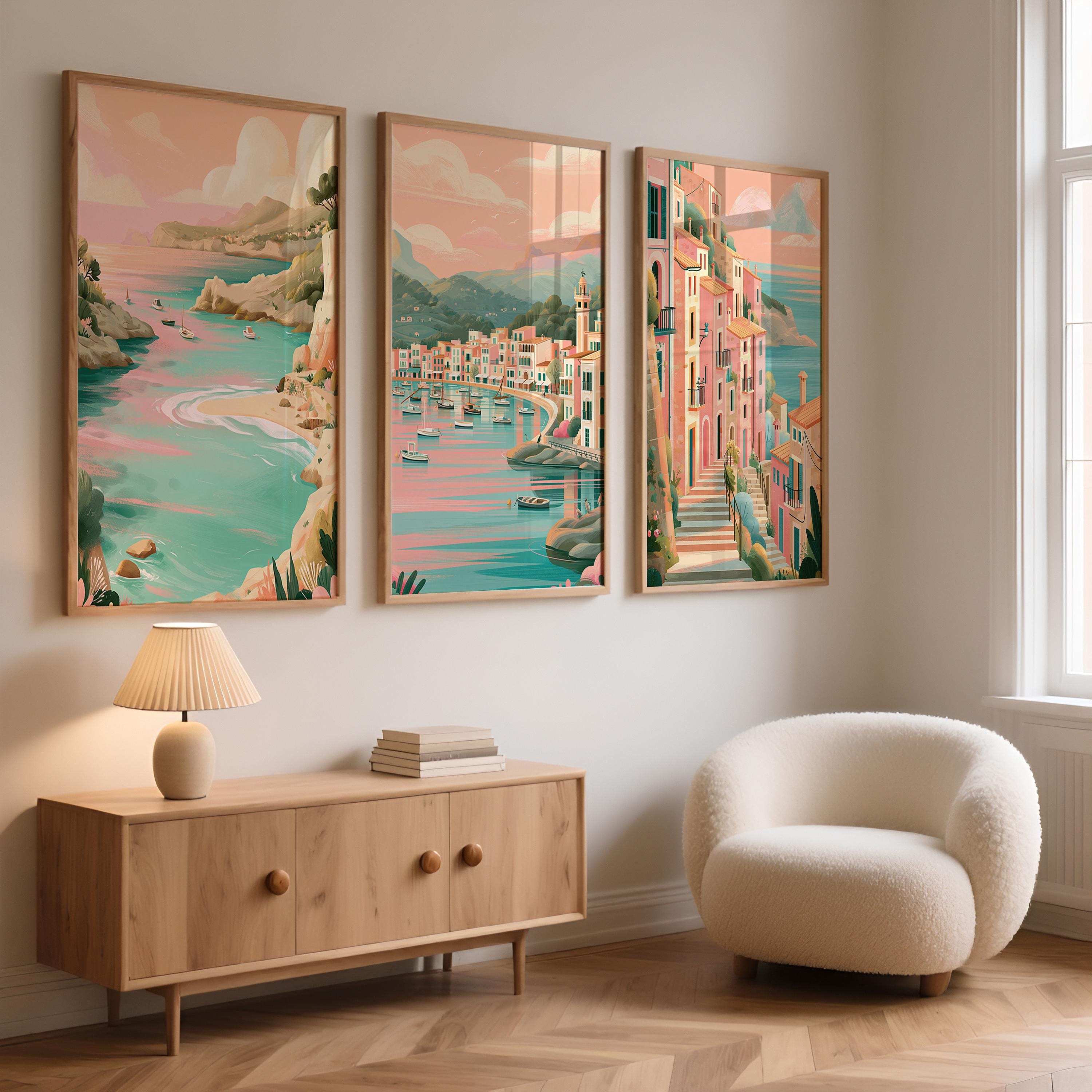 Mallorca Set of 3 Posters - Mediterranean Coastal Wall Art Prints - Travel Wall Art