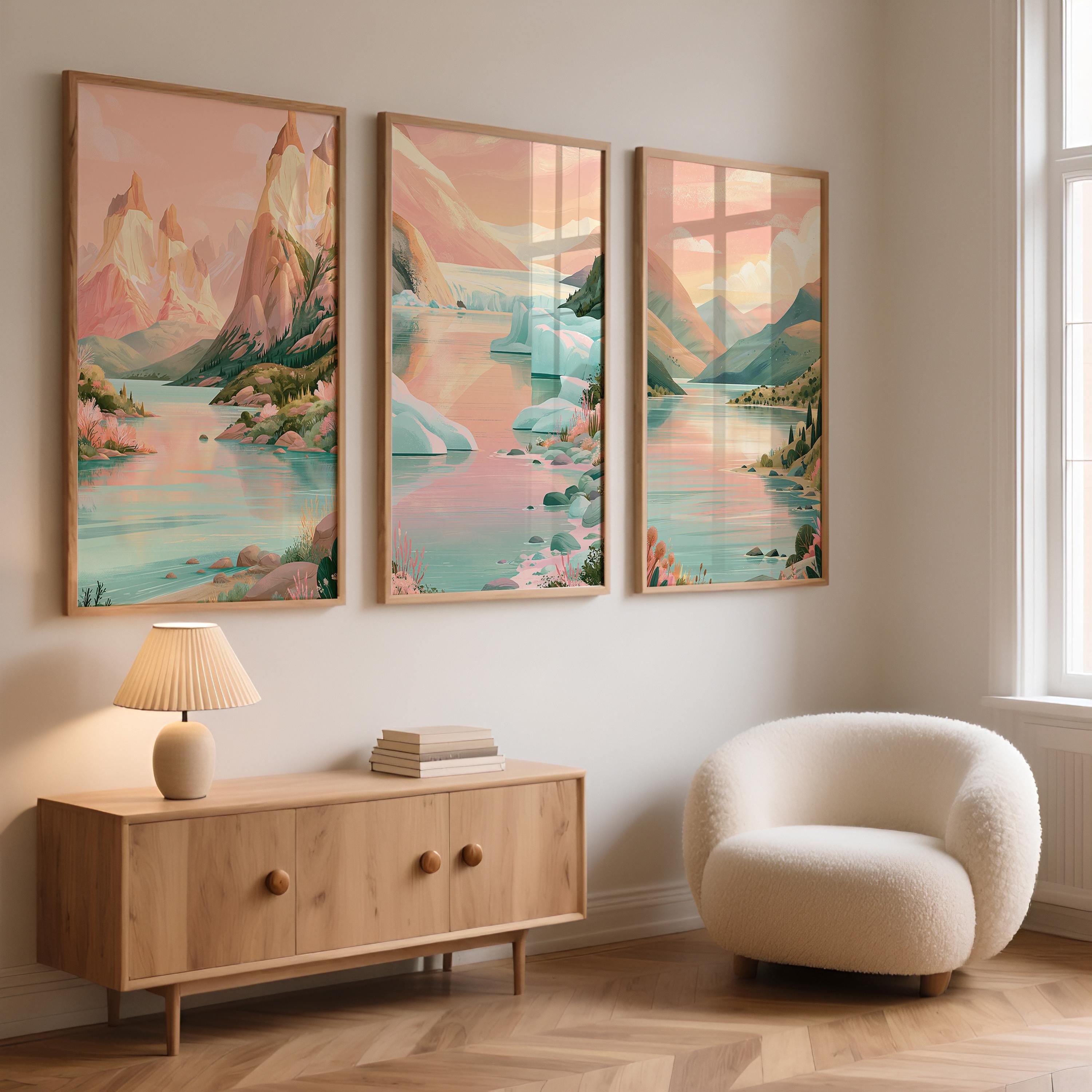 Patagonia Set of 3 Posters - Fitz Roy Wall Art Prints - Travel Wall Art