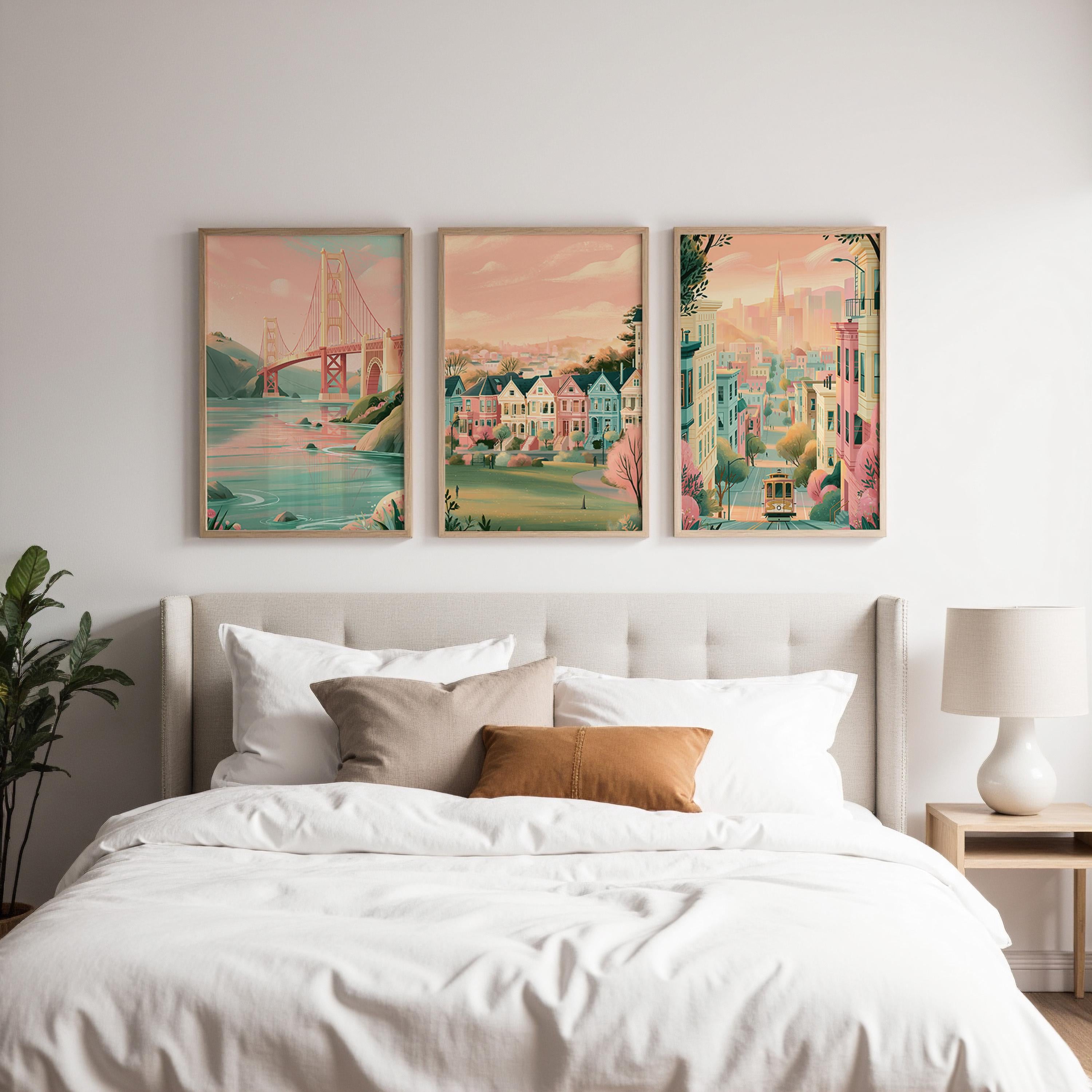 San Fransico Set Of 3 Posters - California Wall Art Prints - Travel Wall Art