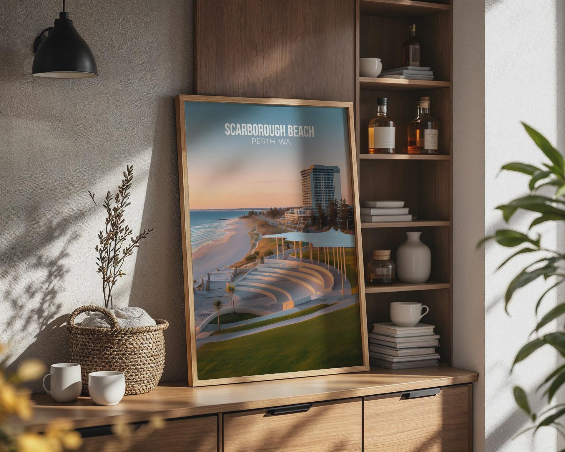 Scarborough Beach Poster Perth WA Coastal Wall Art - Travel Wall Art