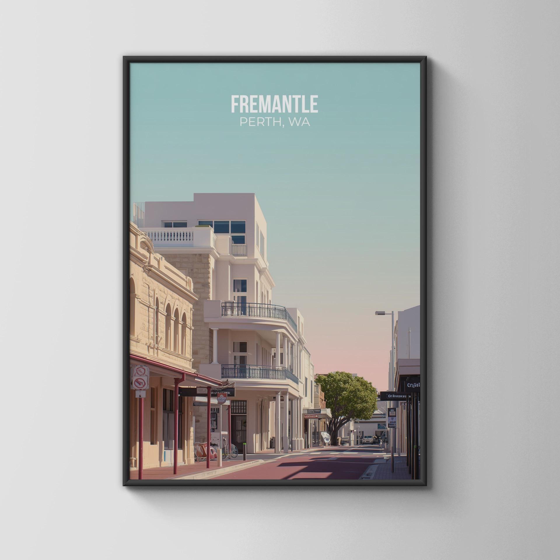 Fremantle Perth WA Travel Poster Wall Art Print - Travel Wall Art
